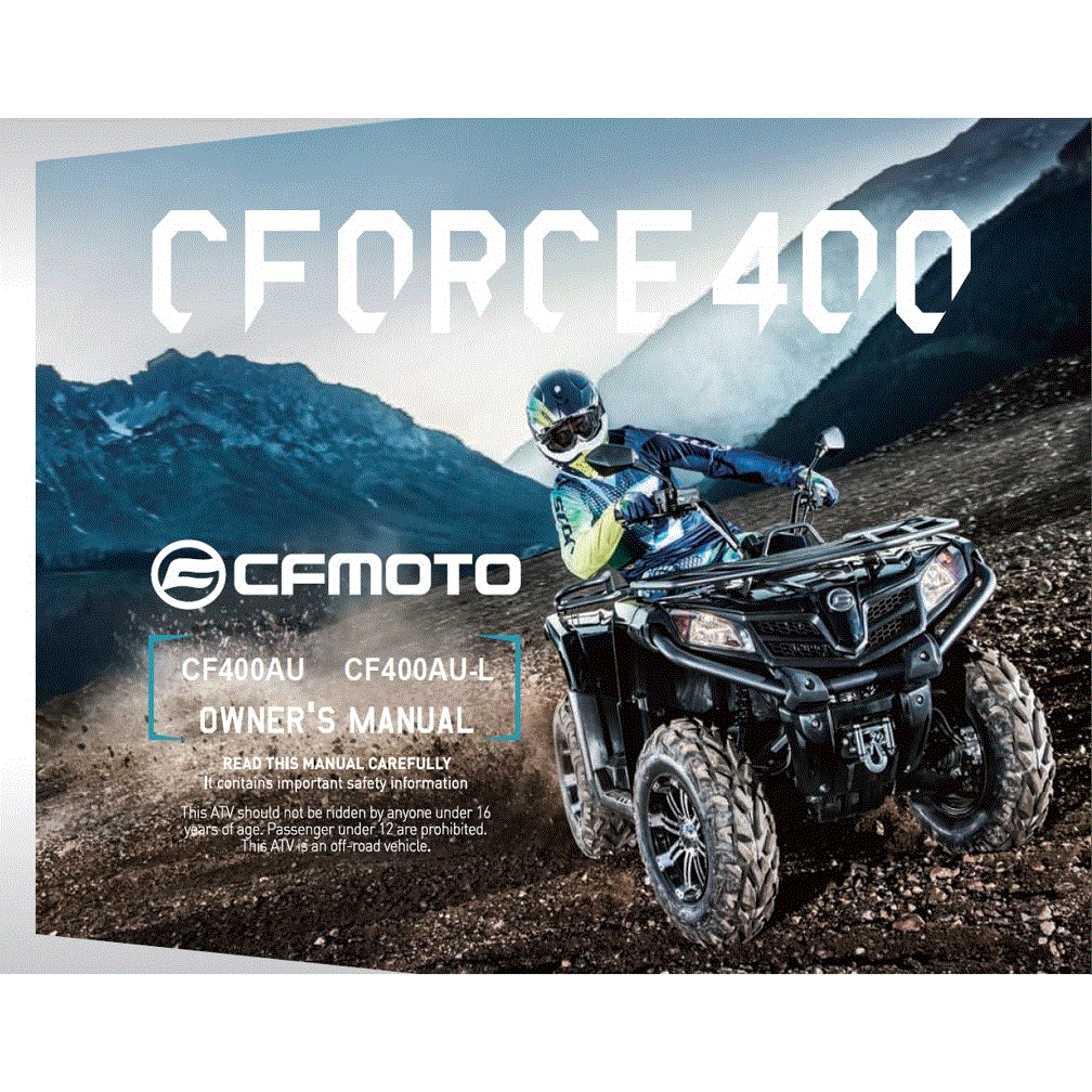 An Image of a genuine CFMOTO Parts Schematic Diagram showing the group - OWNER'S MANUAL - 2021 CFMOTO CFORCE 400