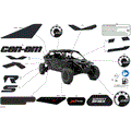 BODY - DECALS - 2026 CAN AM MAVERICK R MAX X RS SAS - TIMELESS BLACK METALLIC - 77" WIDTH - (2)