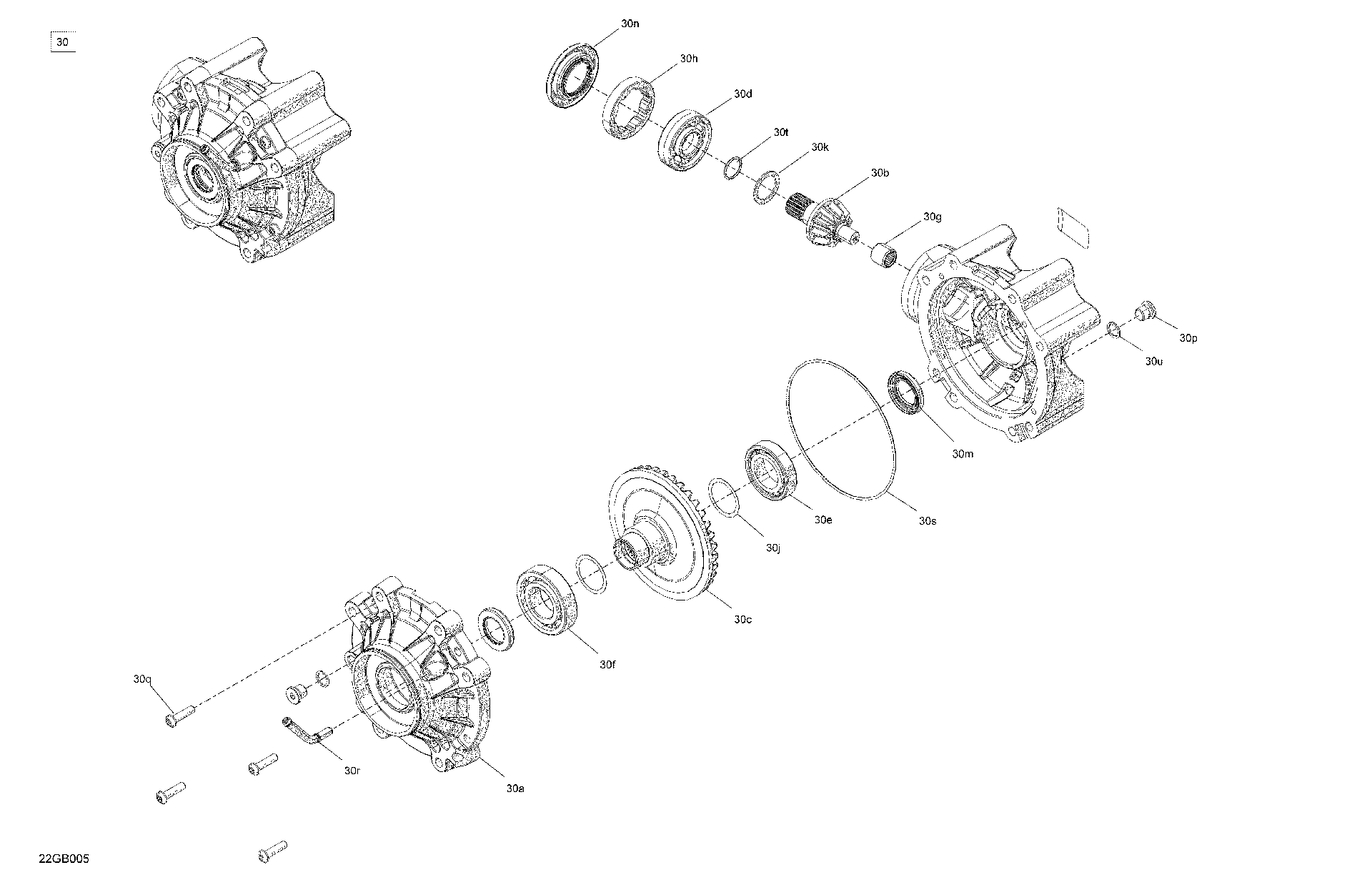 An Image of a Genuine Can-Am Parts Schematic Diagram showing the schematic - DRIVE - FINAL DRIVE UNIT