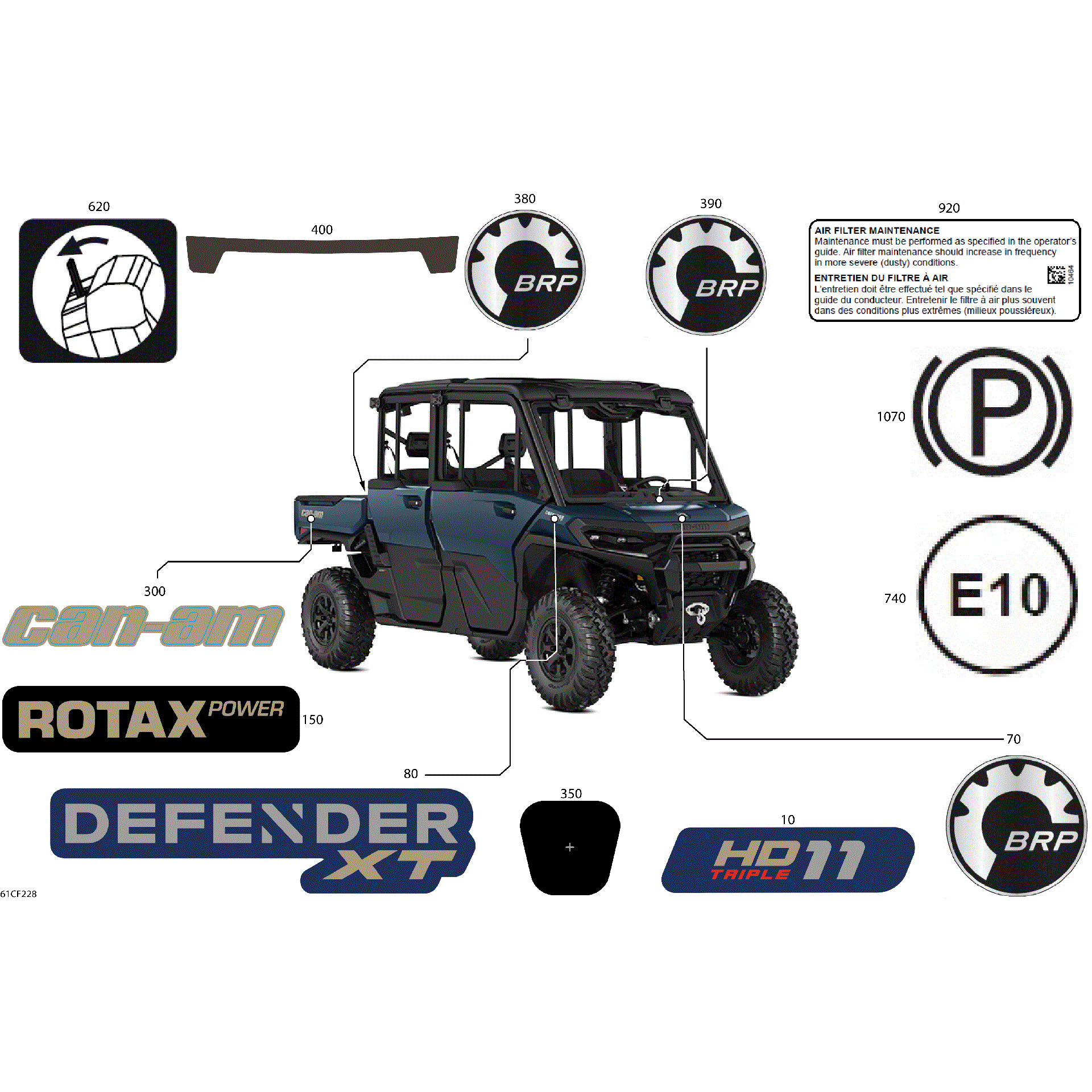 An Image of a Genuine Can-Am Parts Schematic Diagram showing the schematic - BODY - DECALS