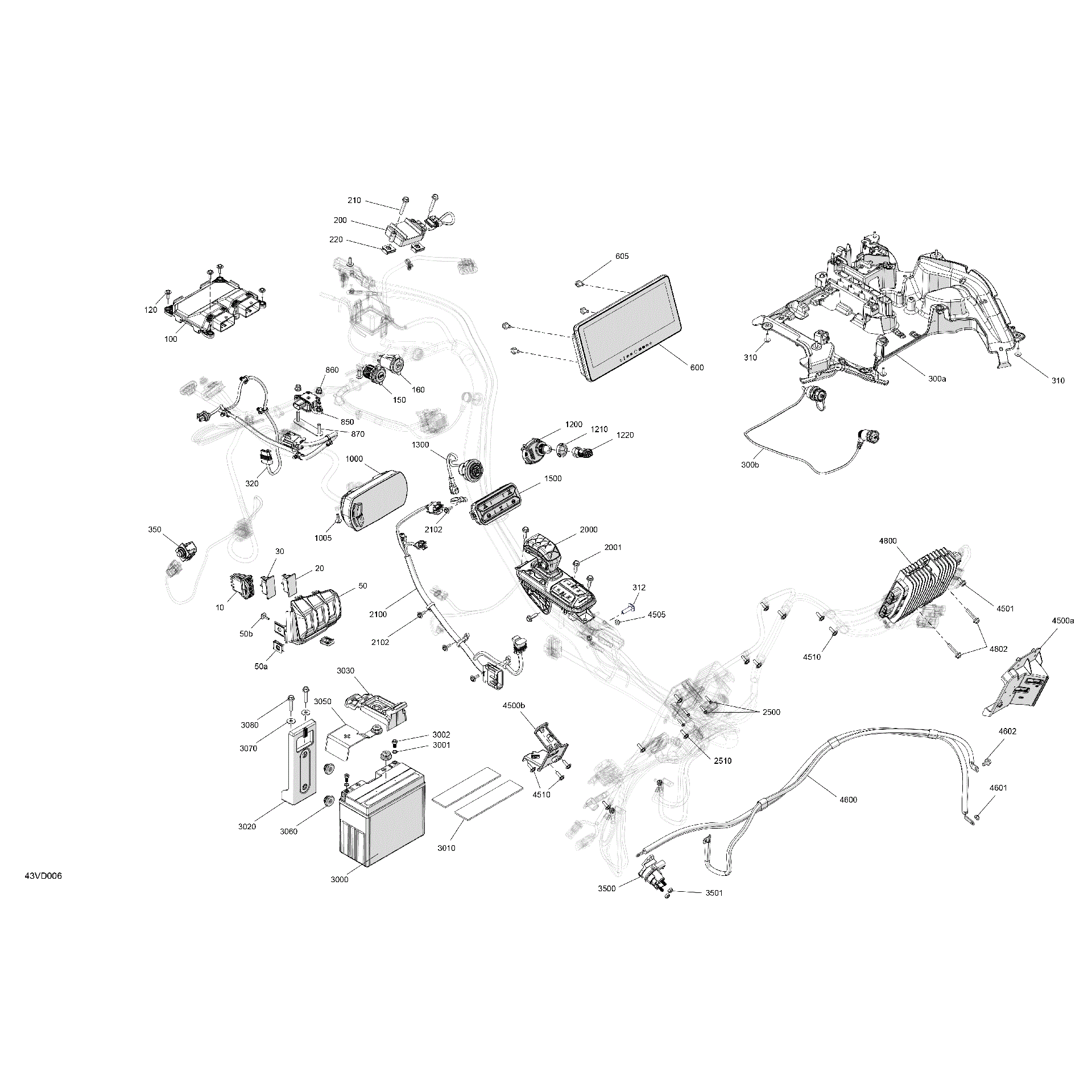 An Image of a Genuine Can-Am Parts Schematic Diagram showing the schematic - ELECTRIC - CENTRAL ELECTRIC