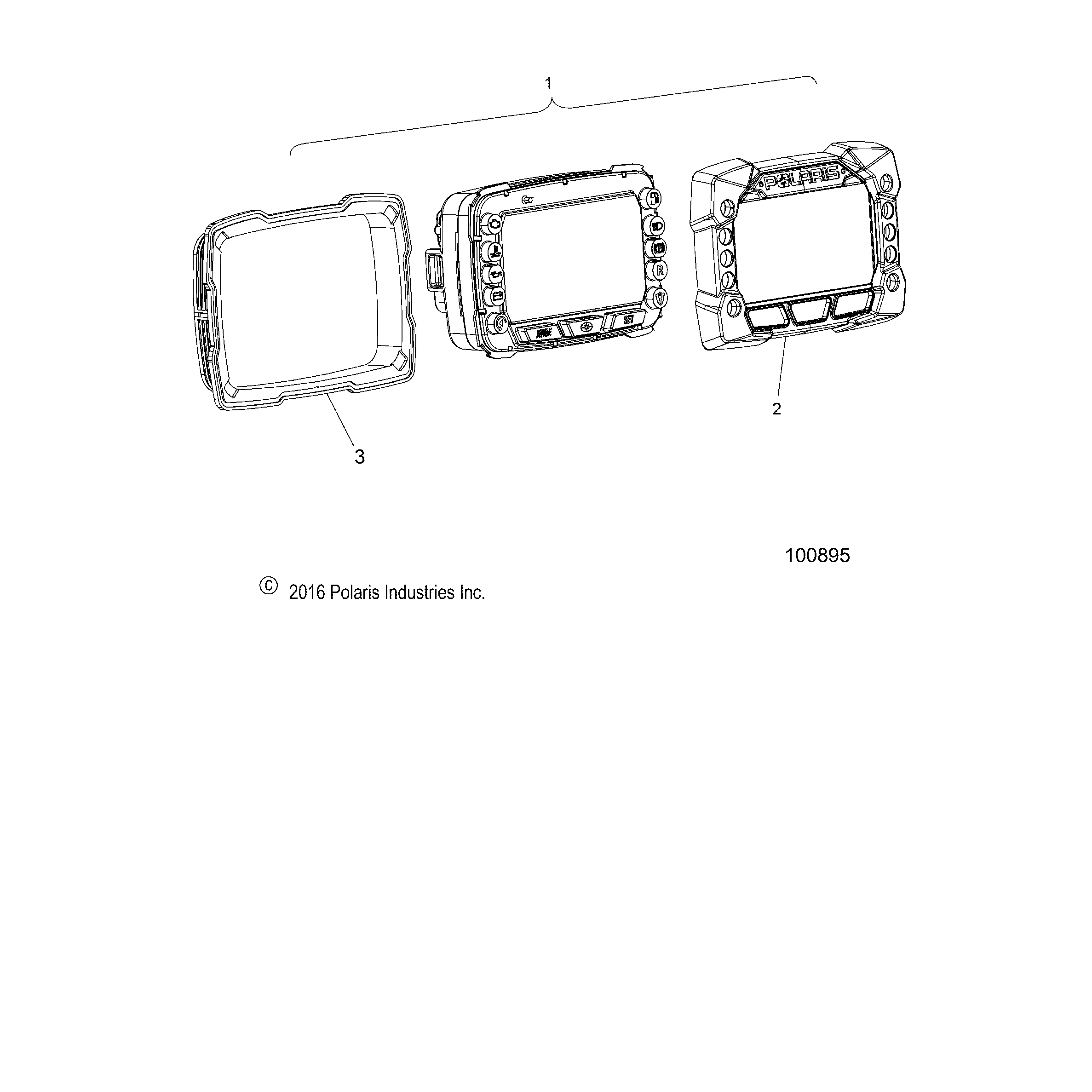 An Image of a Genuine Polaris Parts Schematic Diagram showing the schematic - ELECTRICAL: GAUGES and INDICATORS - 2020 POLARIS SPORTSMAN 570 EPS
