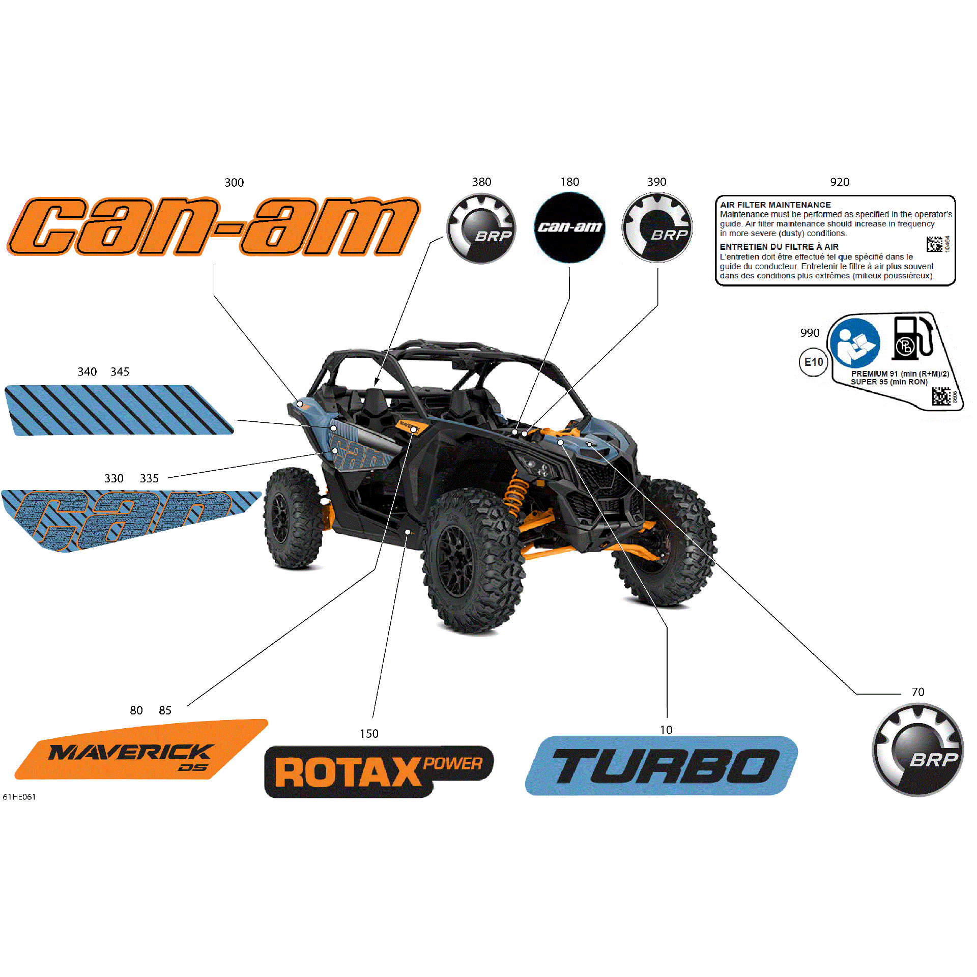 An Image of a Genuine Can-Am Parts Schematic Diagram showing the schematic - BODY - DECALS