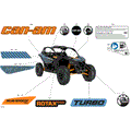 BODY - DECALS - 2025 CAN AM MAVERICK TURBO DS 64 INCH - SCANDI BLUE - 64" WIDTH CALI