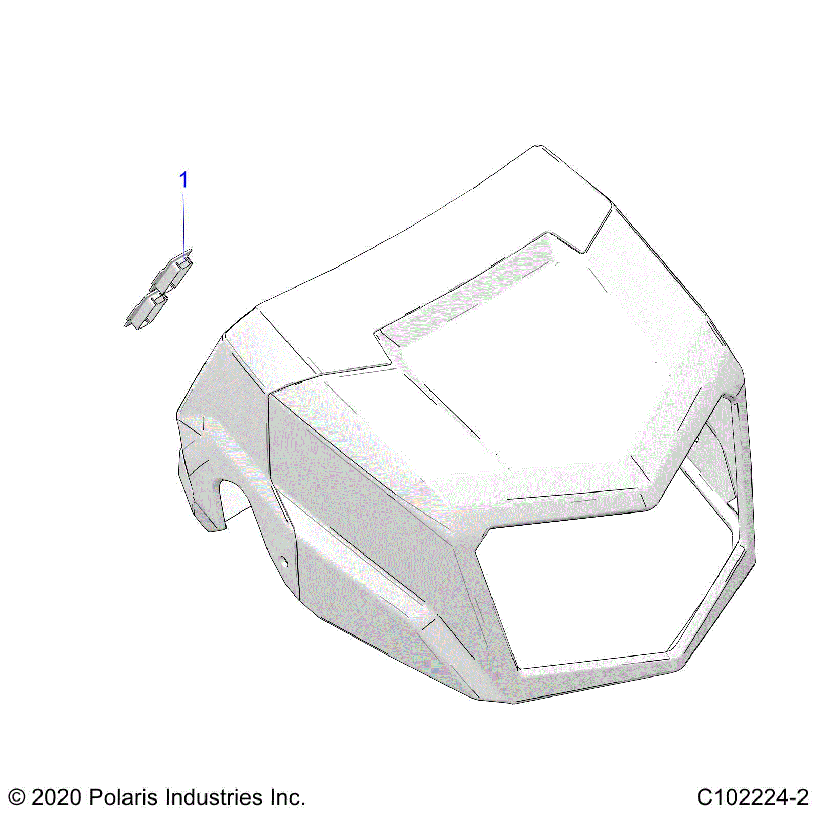 An Image of a Genuine Polaris Parts Schematic Diagram showing the schematic - BODY: HEADLIGHT POD PLUGS - 2025 POLARIS SPORTSMAN TOURING XP 1000