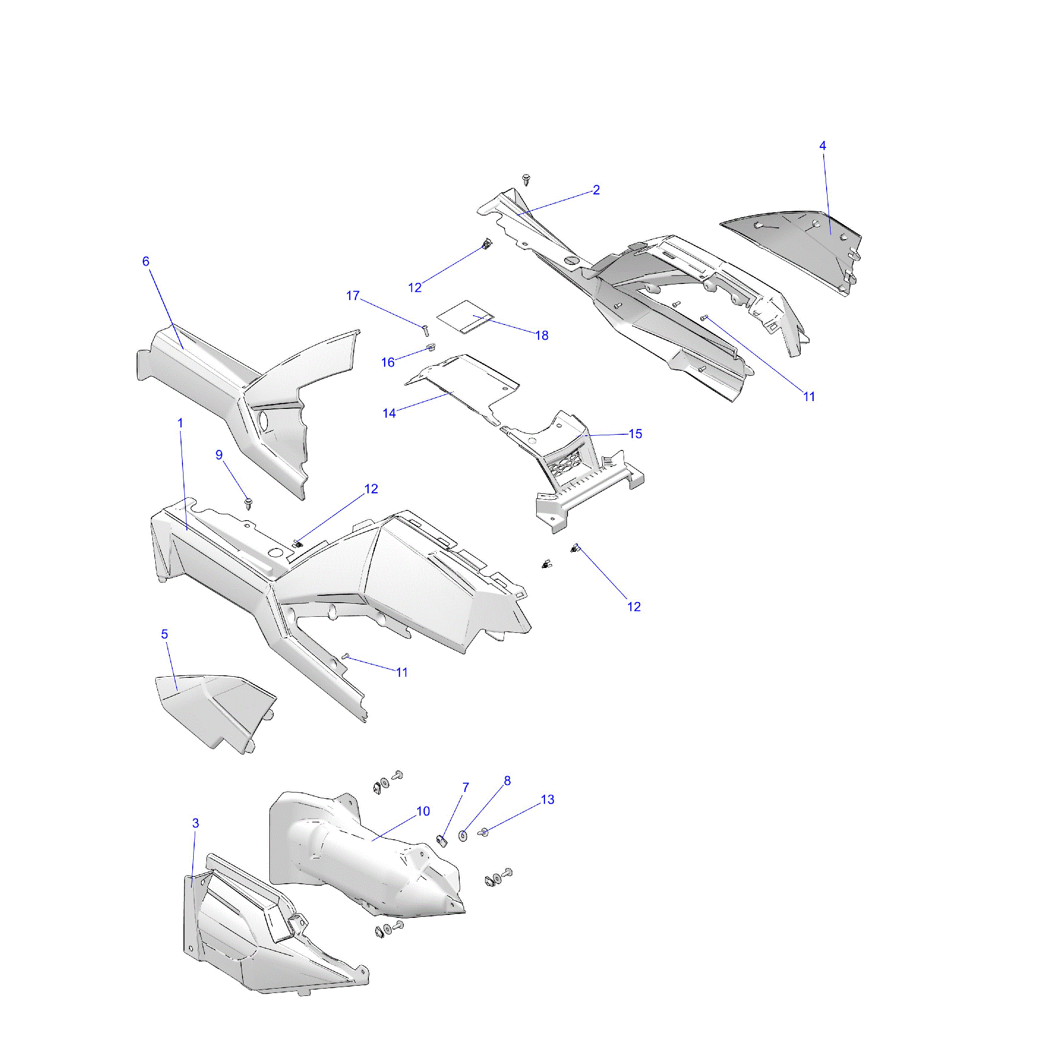 An Image of a Genuine Polaris Parts Schematic Diagram showing the schematic - BODY: SIDE PANELS and COVERS - 2026 POLARIS SPORTSMAN 1000 ULTIMATE 49S