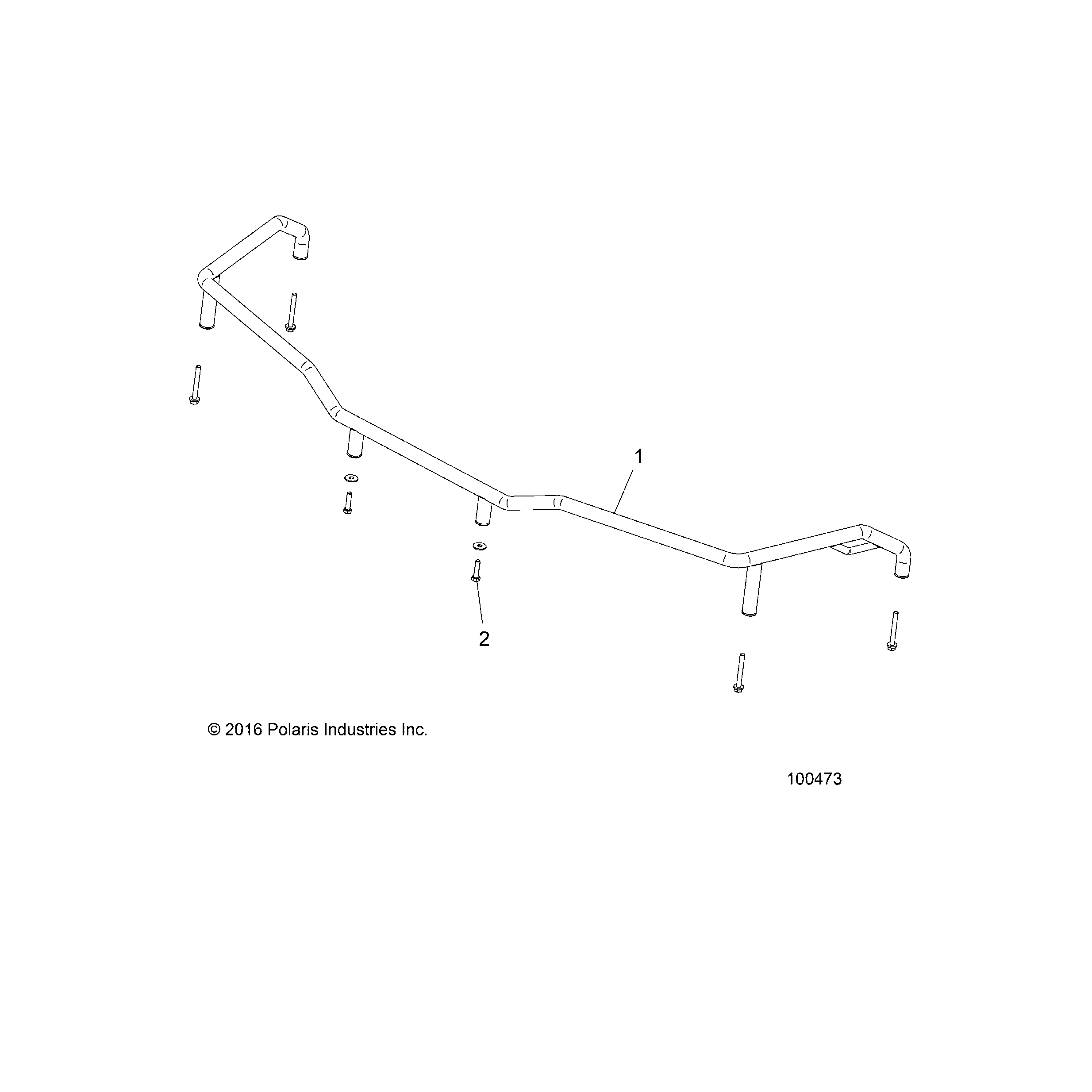 An Image of a Genuine Polaris Parts Schematic Diagram showing the schematic - BODY: FRONT RACK EXTENDER - 2017 POLARIS SPORTSMAN 570 6X6