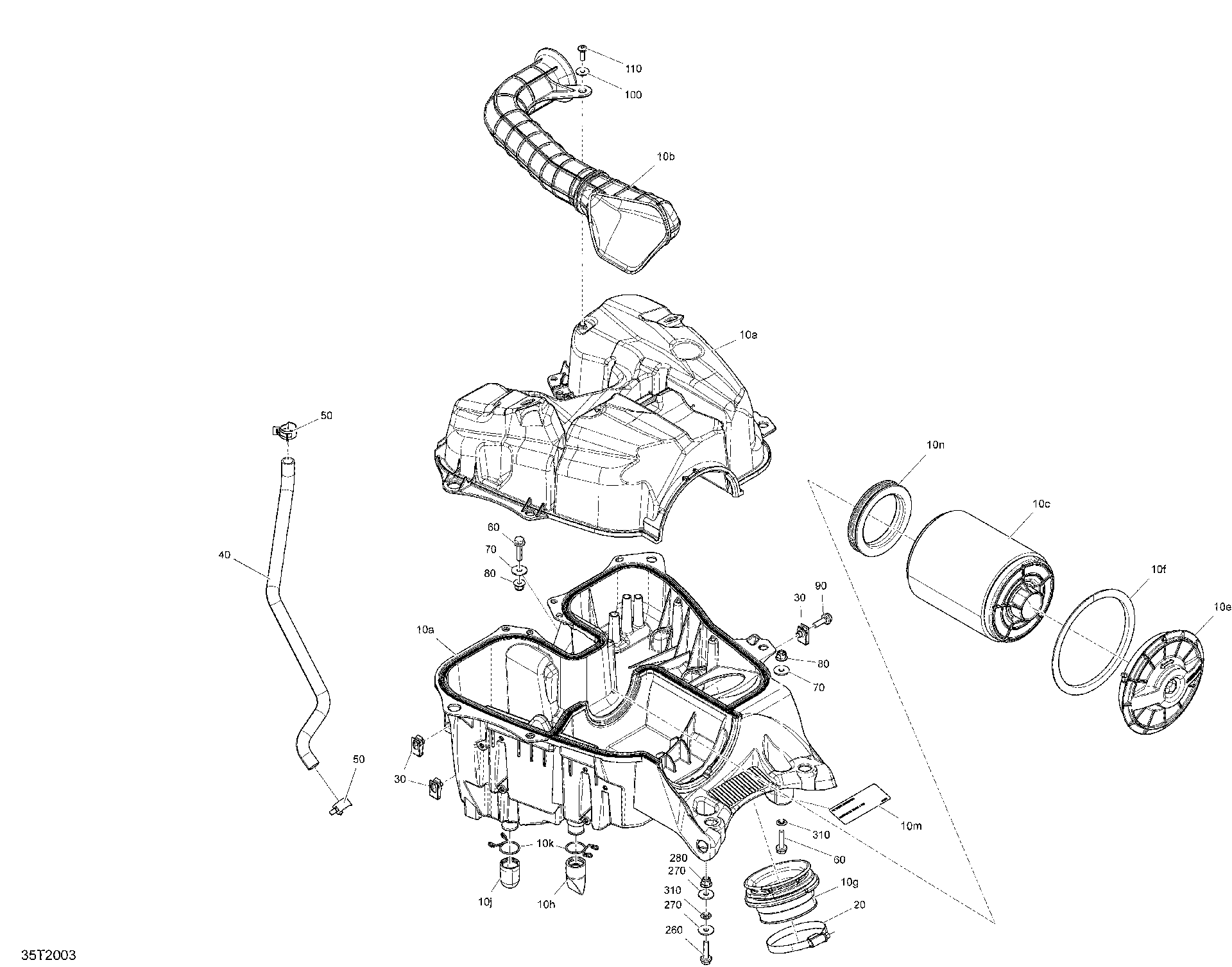 An Image of a Genuine Can-Am Parts Schematic Diagram showing the schematic - AIR INTAKE
