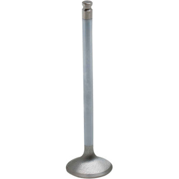 The Yamaha Valve Outer Intake 27.00 mm Standard by Kibblewhite is an EV8 stainless steel valve with a long stem and flat, round base, featuring a hard chrome finish for enhanced performance, shown upright against a white background.