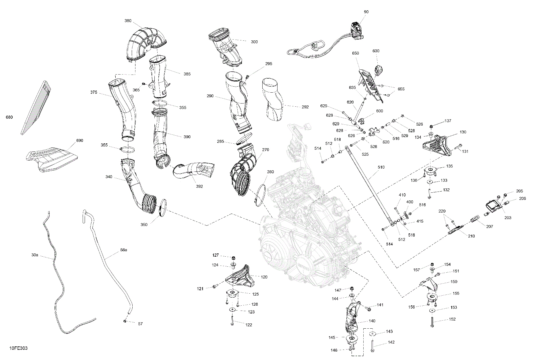 An Image of a Genuine Can-Am Parts Schematic Diagram showing the schematic - ENGINE - SYSTEM