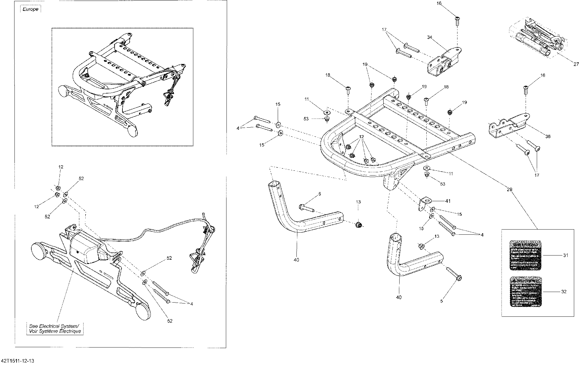 An Image of a Genuine Can-Am Parts Schematic Diagram showing the schematic - REAR CARGO BOX _42T1513