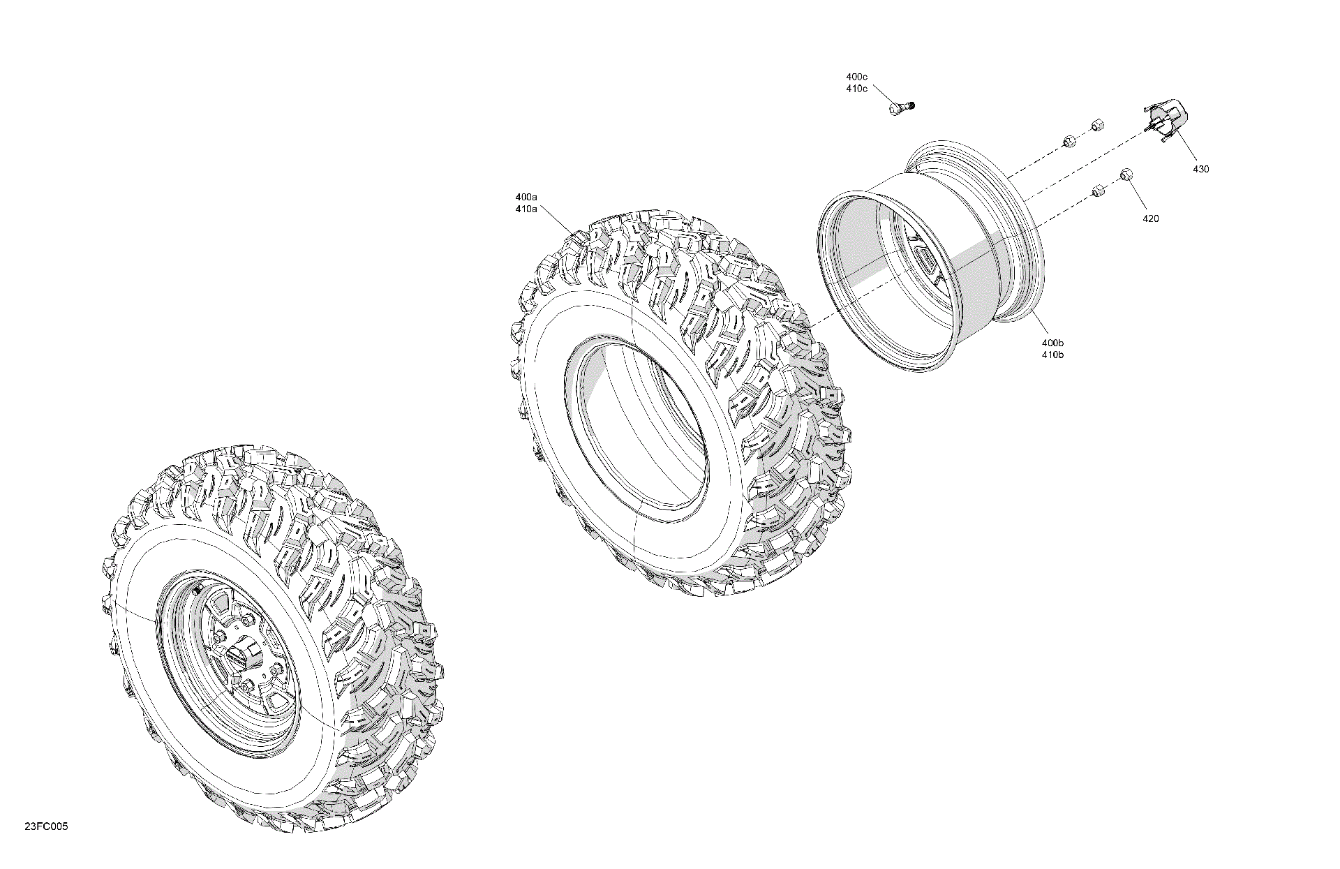 An Image of a Genuine Can-Am Parts Schematic Diagram showing the schematic - DRIVE - REAR WHEELS