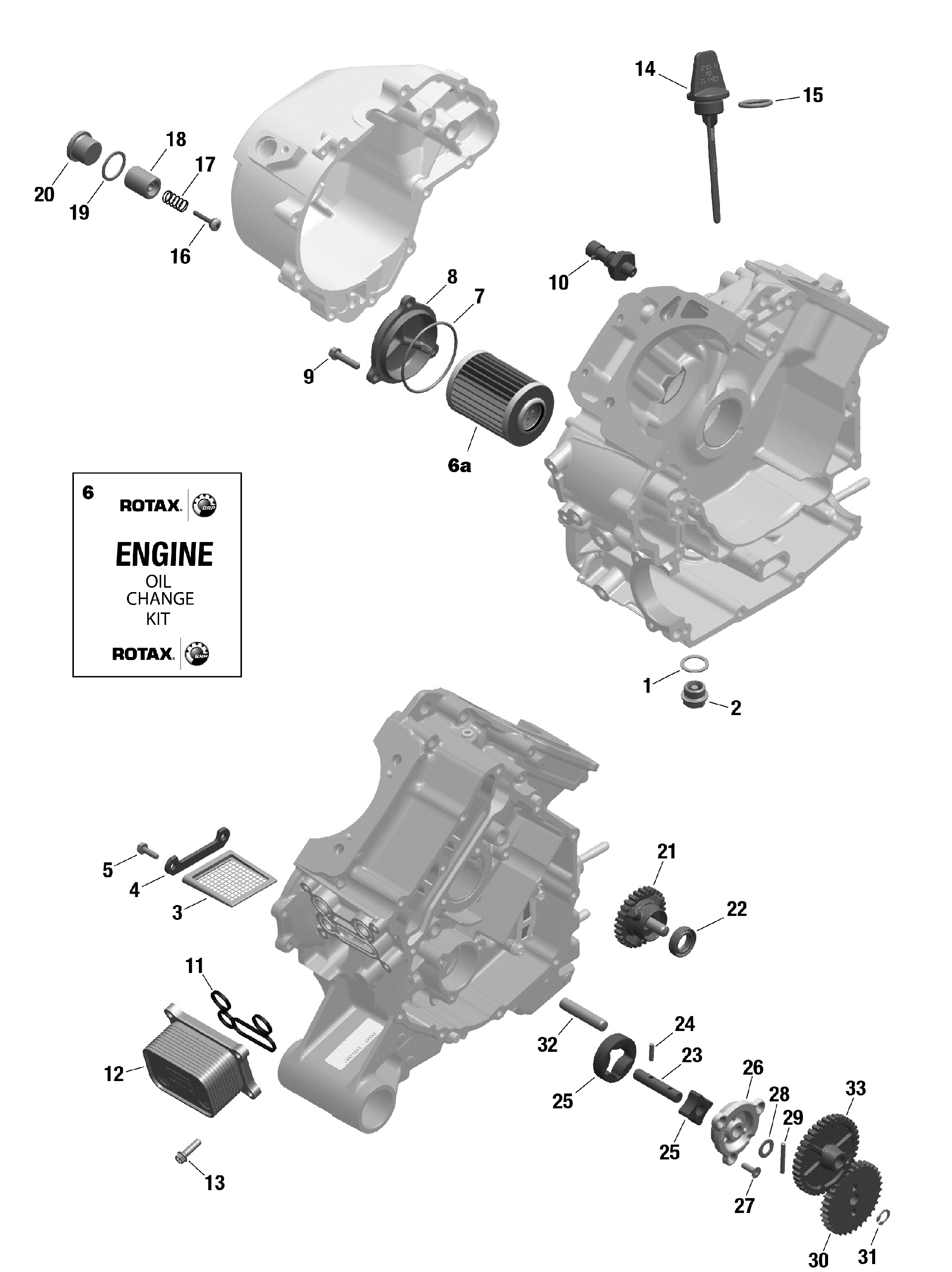 An Image of a Genuine Can-Am Parts Schematic Diagram showing the schematic - ROTAX - ENGINE LUBRICATION