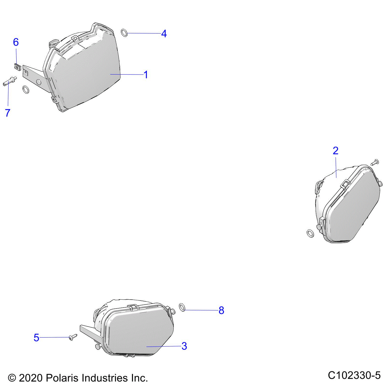 An Image of a Genuine Polaris Parts Schematic Diagram showing the schematic - ELECTRICAL: HEADLIGHTS - 2021 POLARIS SPORTSMAN TOURING XP 1000 48"