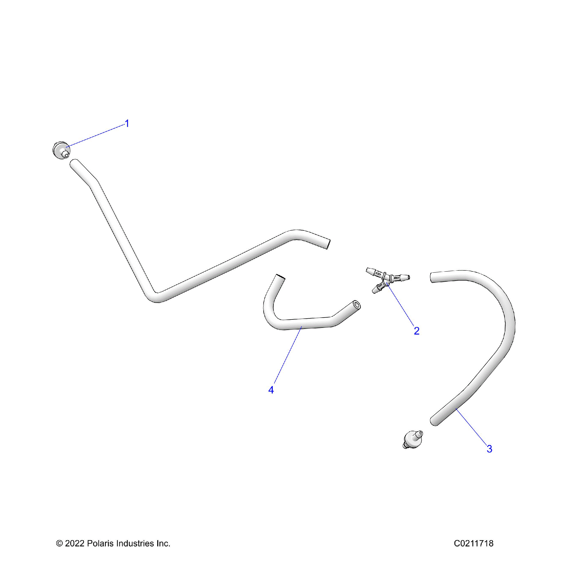 An Image of a Genuine Polaris Parts Schematic Diagram showing the schematic - FUEL SYSTEM: FUEL TANK VENTING - 2025 POLARIS SPORTSMAN XP 1000 55"
