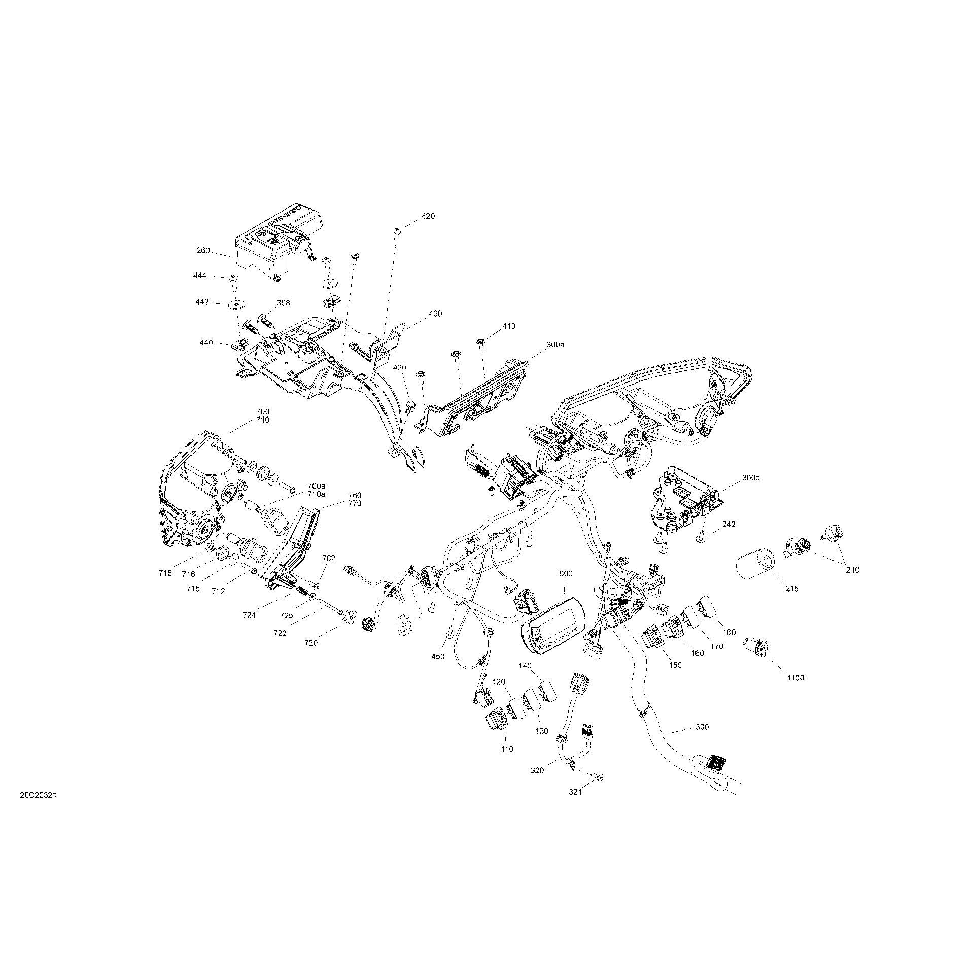 An Image of a Genuine Can-Am Parts Schematic Diagram showing the schematic - ELECTRIC - SYSTEM - FRONT SECTION