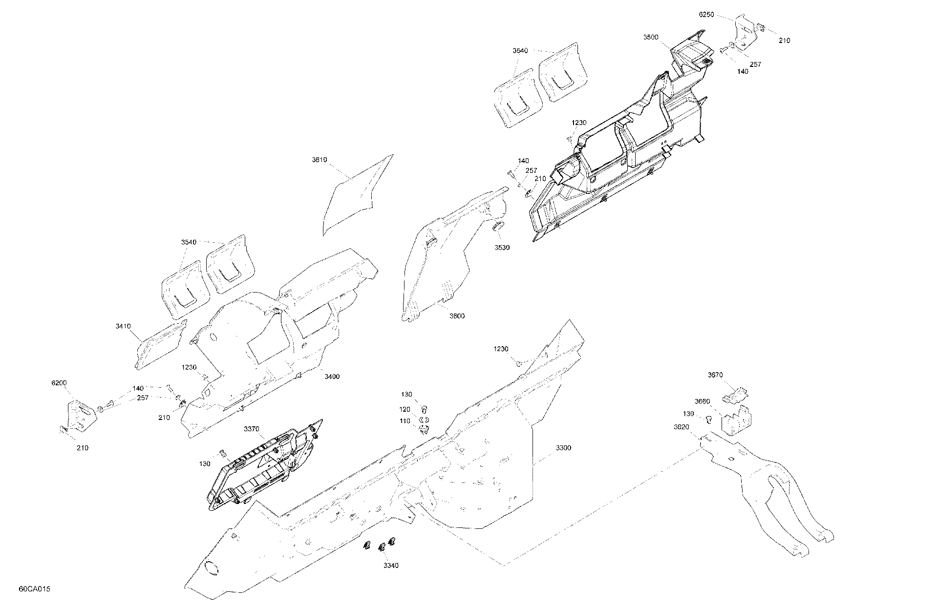 An Image of a Genuine Can-Am Parts Schematic Diagram showing the schematic - BODY - CAB INTERIOR - BACK WALL