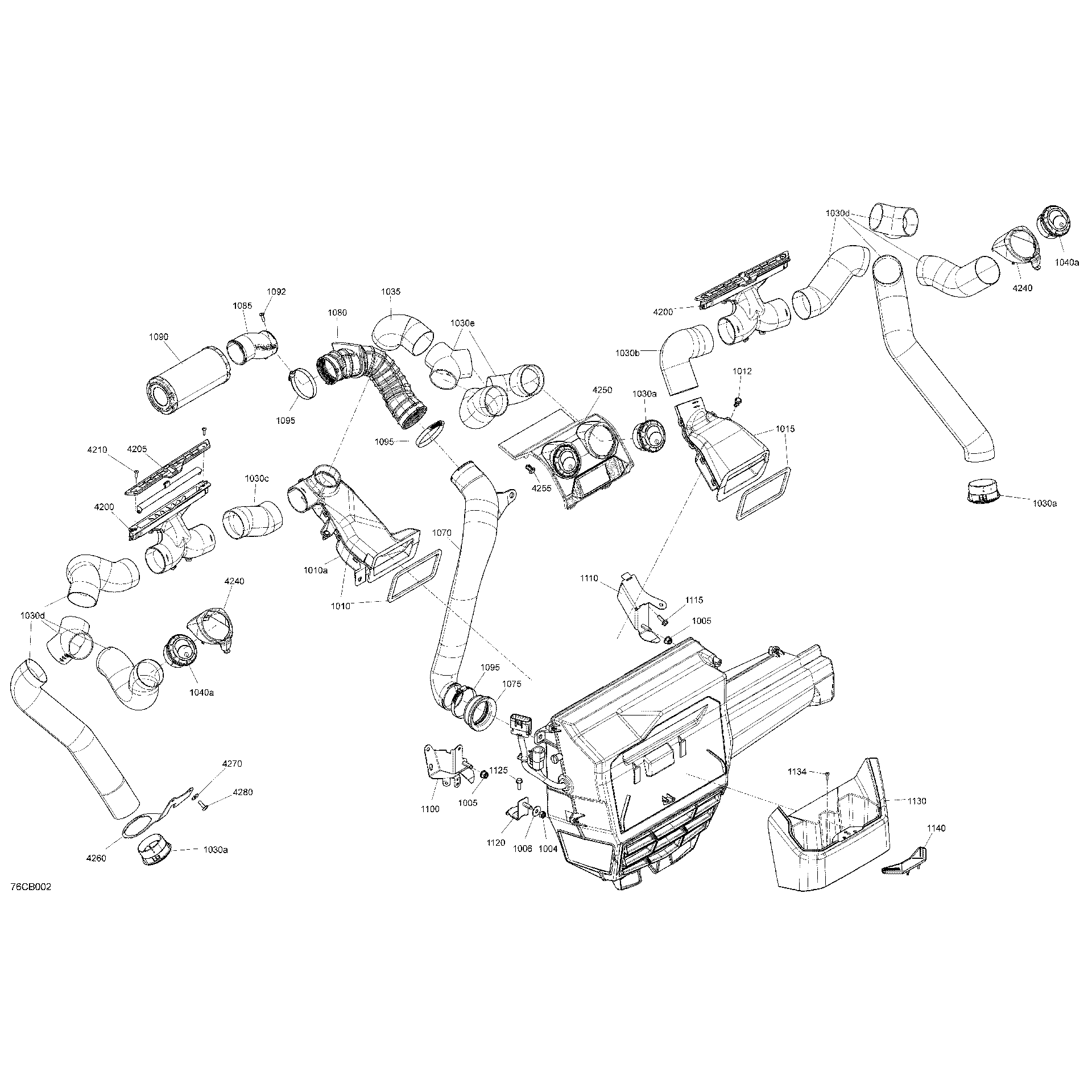 An Image of a Genuine Can-Am Parts Schematic Diagram showing the schematic - ENCLOSURE CAB - AIR CONDITIONING SYSTEM