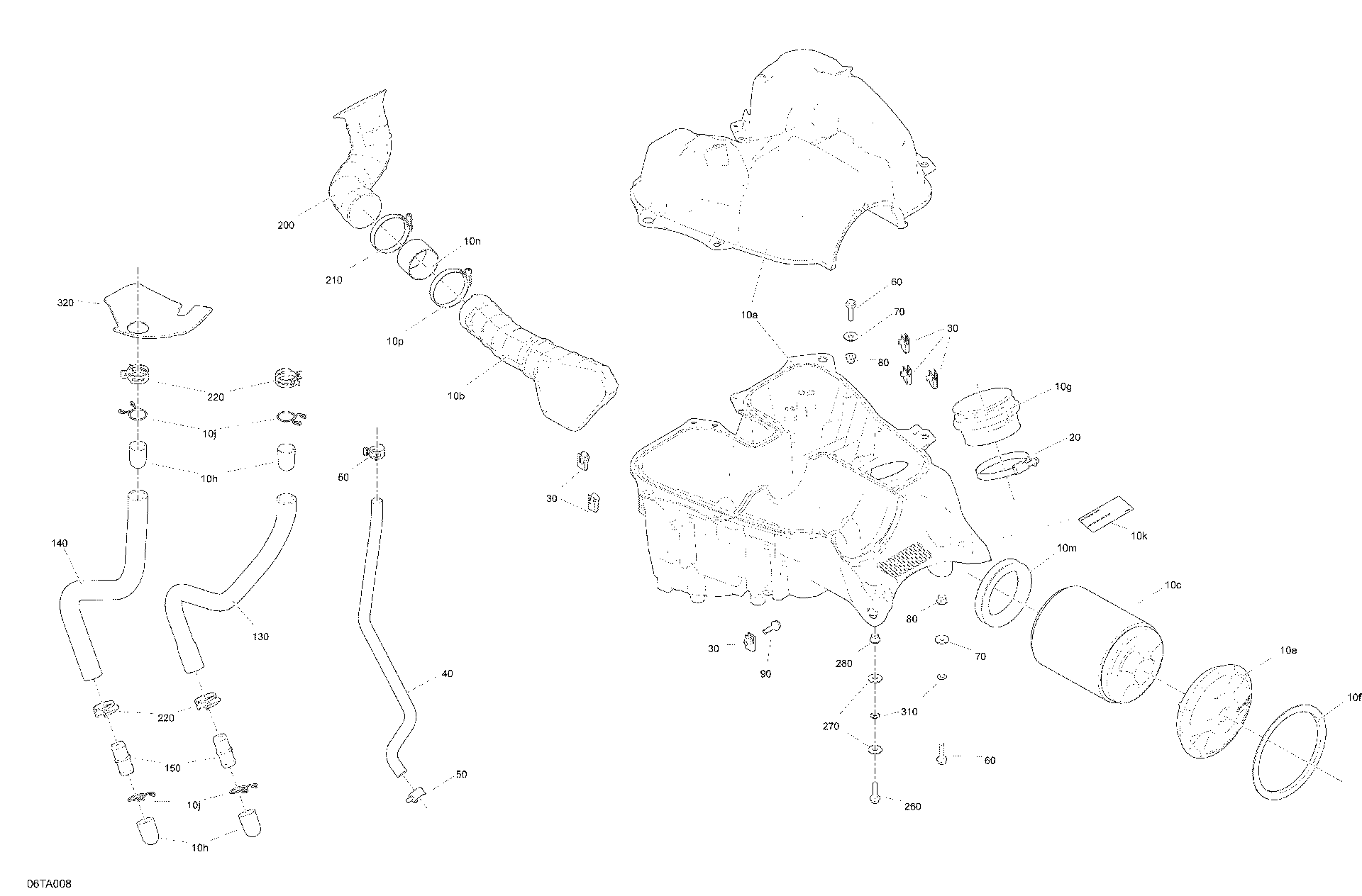 An Image of a Genuine Can-Am Parts Schematic Diagram showing the schematic - ENGINE - AIR INTAKE