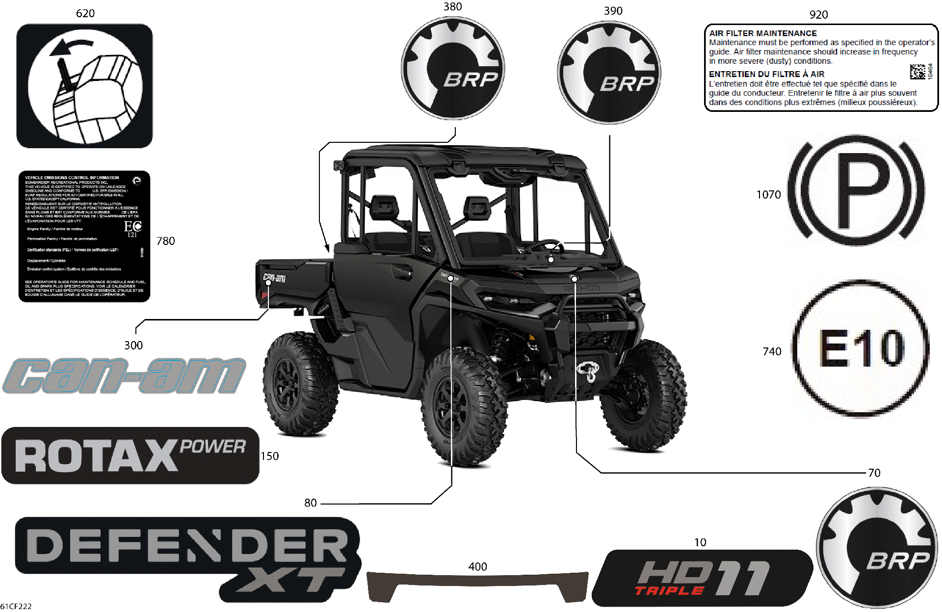 An Image of a Genuine Can-Am Parts Schematic Diagram showing the schematic - BODY - DECALS