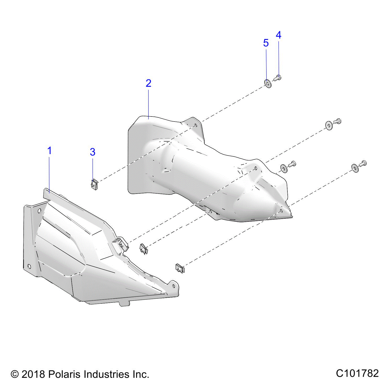 An Image of a Genuine Polaris Parts Schematic Diagram showing the schematic - BODY: EXHAUST COVER SHIELD - 2021 POLARIS SPORTSMAN XP 1000 S 55"
