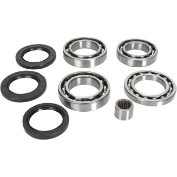 The Arctic Cat - Textron Differential Bearing Seal Kit Rear by Moose Offroad includes metal ball bearings, a needle bearing, and black rubber seals—perfect for differential servicing with high-speed EMQ quality for dependable performance.