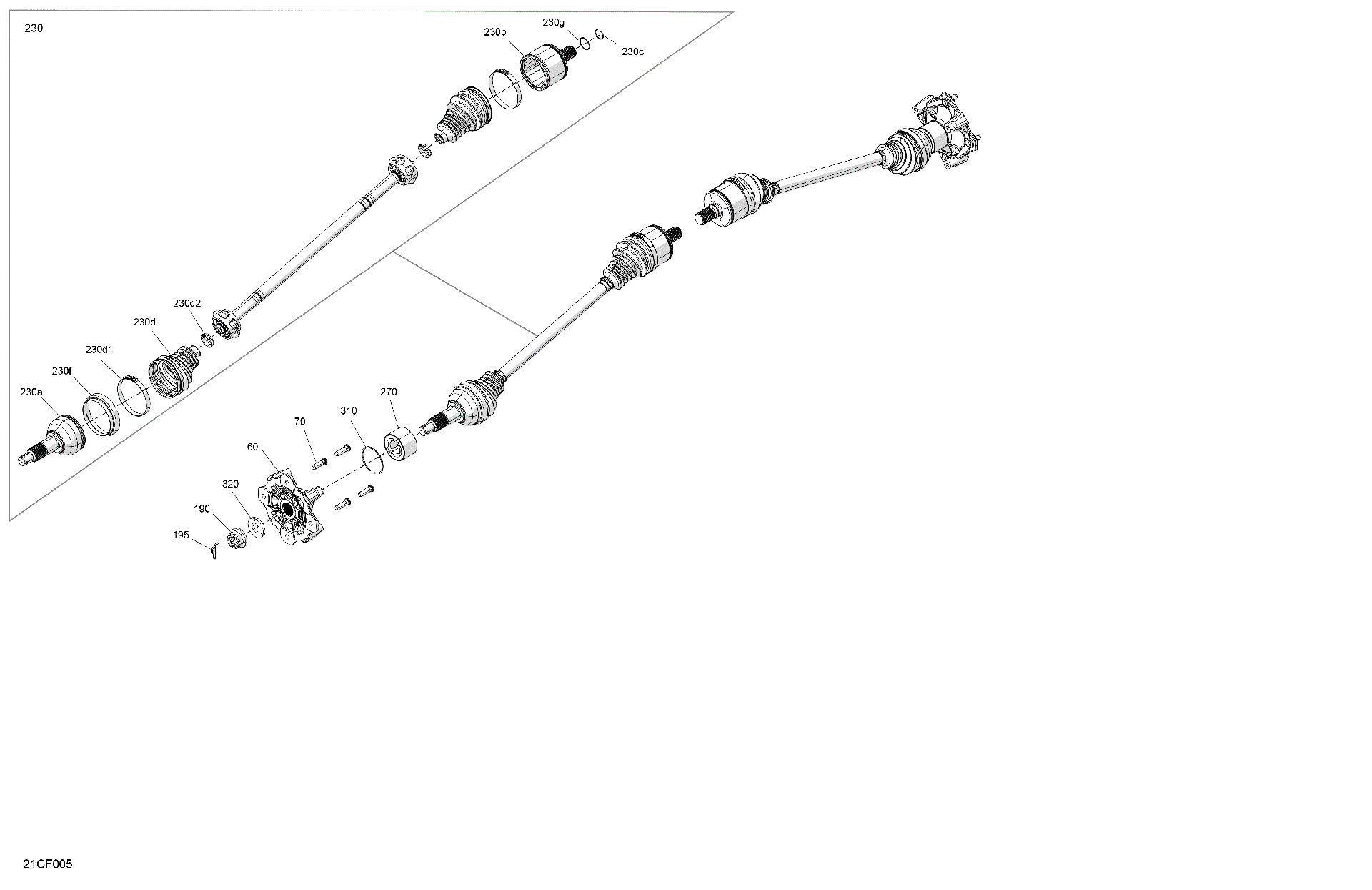 An Image of a Genuine Can-Am Parts Schematic Diagram showing the schematic - DRIVE - REAR - COMMON PARTS