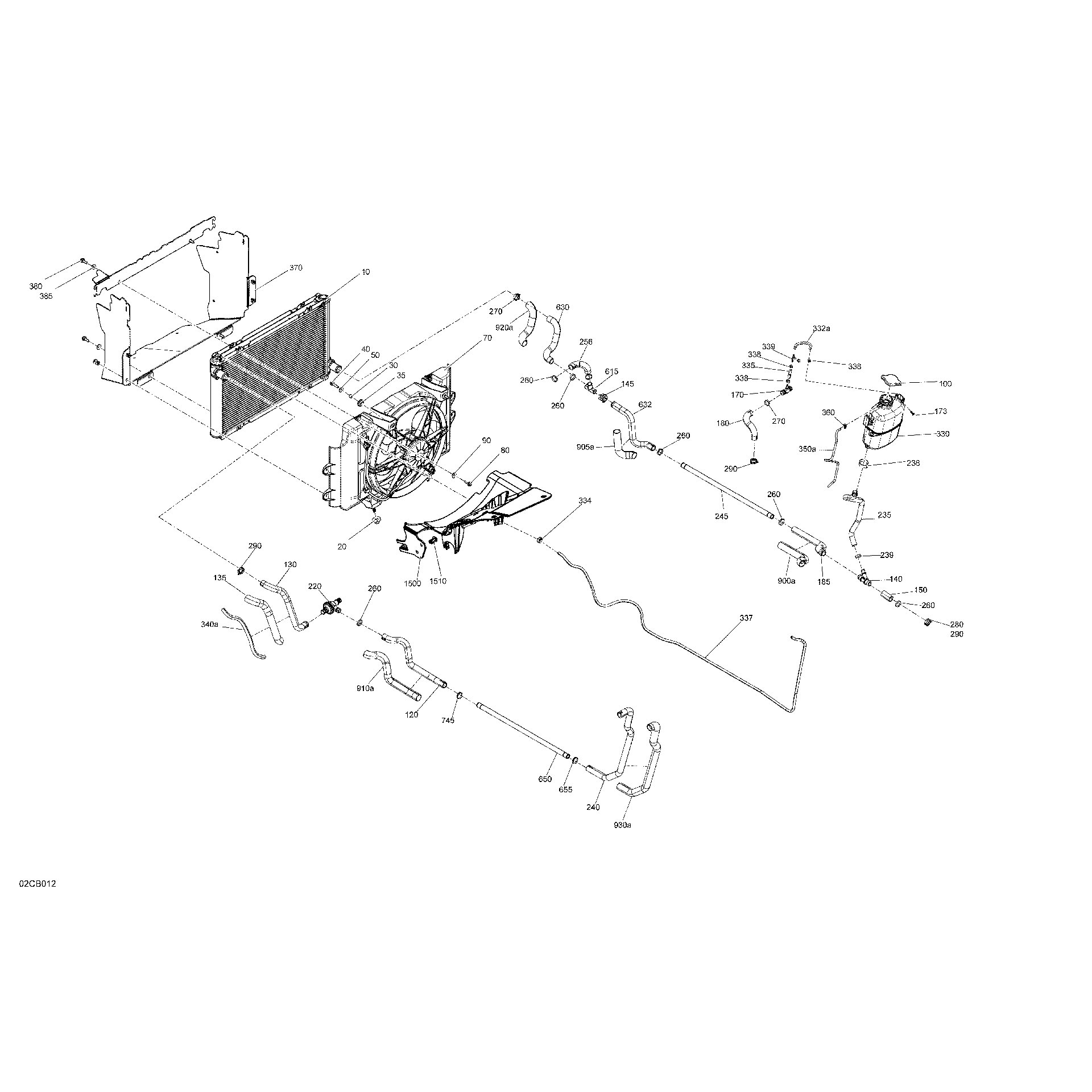 An Image of a Genuine Can-Am Parts Schematic Diagram showing the schematic - ENGINE - COOLING