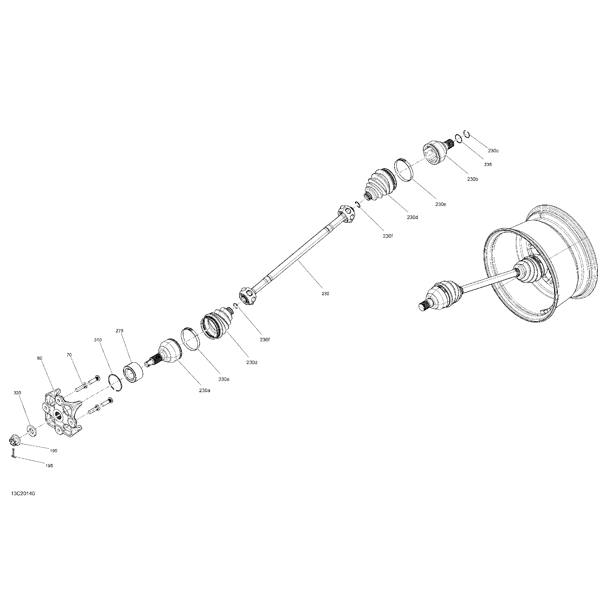 An Image of a Genuine Can-Am Parts Schematic Diagram showing the schematic - REAR DRIVE - COMMON PARTS