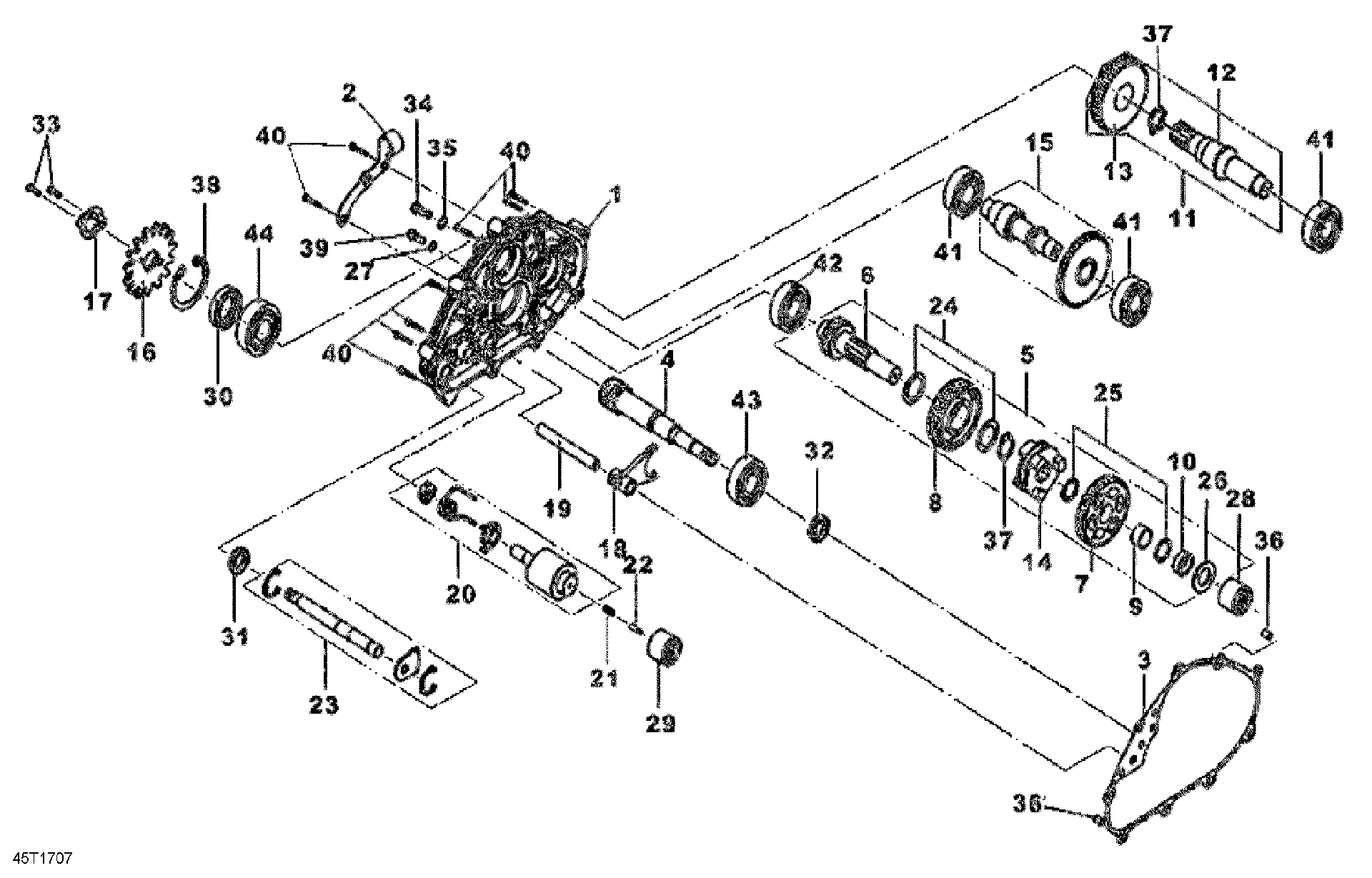 An Image of a Genuine Can-Am Parts Schematic Diagram showing the schematic - GEAR BOX