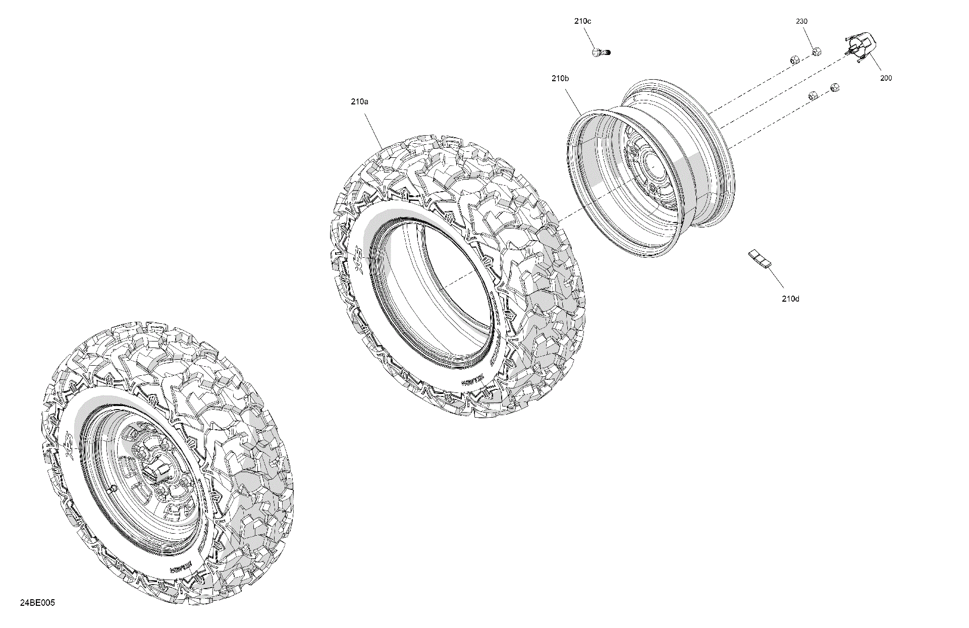 An Image of a Genuine Can-Am Parts Schematic Diagram showing the schematic - DRIVE - FRONT WHEELS