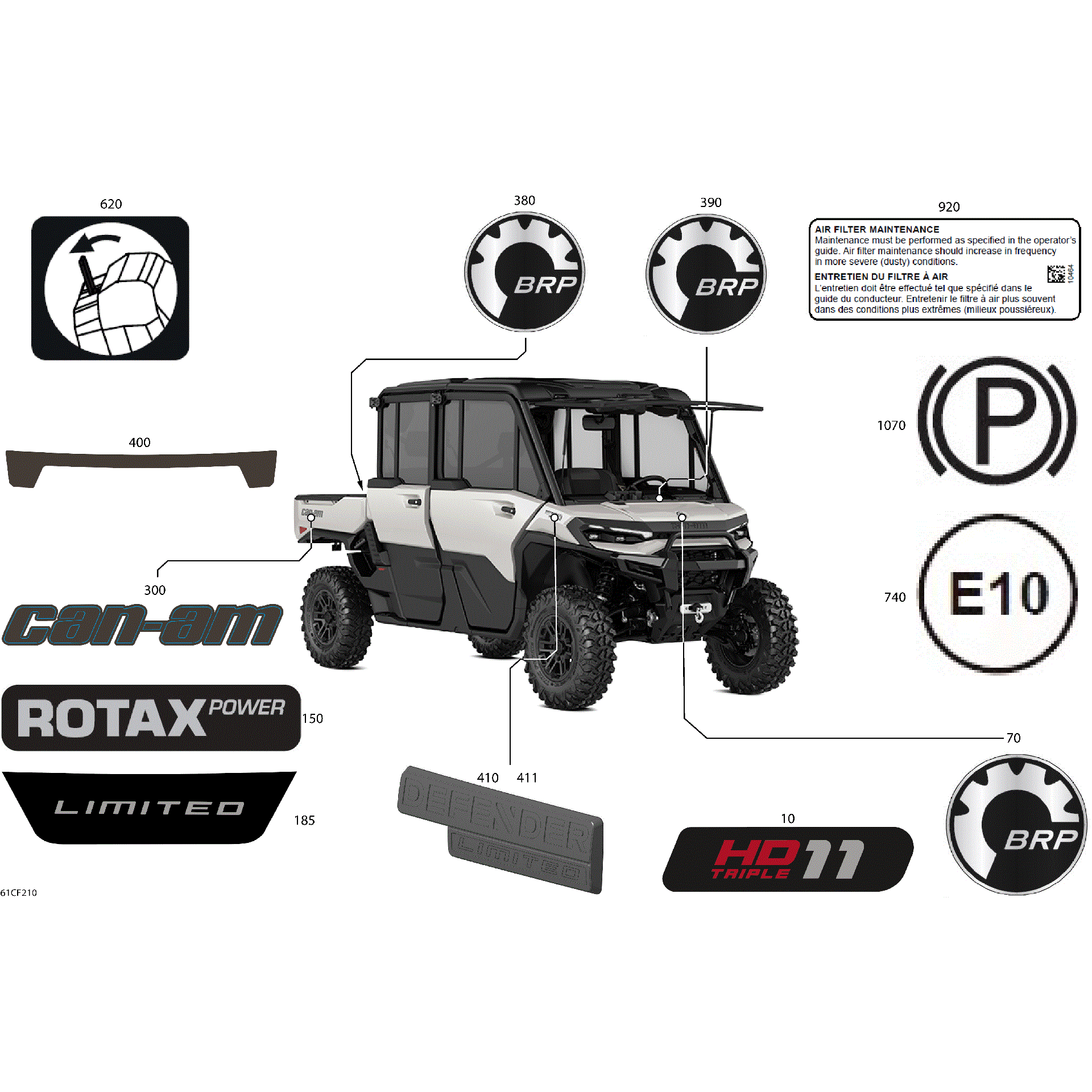 An Image of a Genuine Can-Am Parts Schematic Diagram showing the schematic - BODY - DECALS