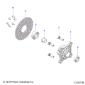 WHEELS: FRONT HUB AND BRAKE DISK - 2024 POLARIS OUTLAW 70