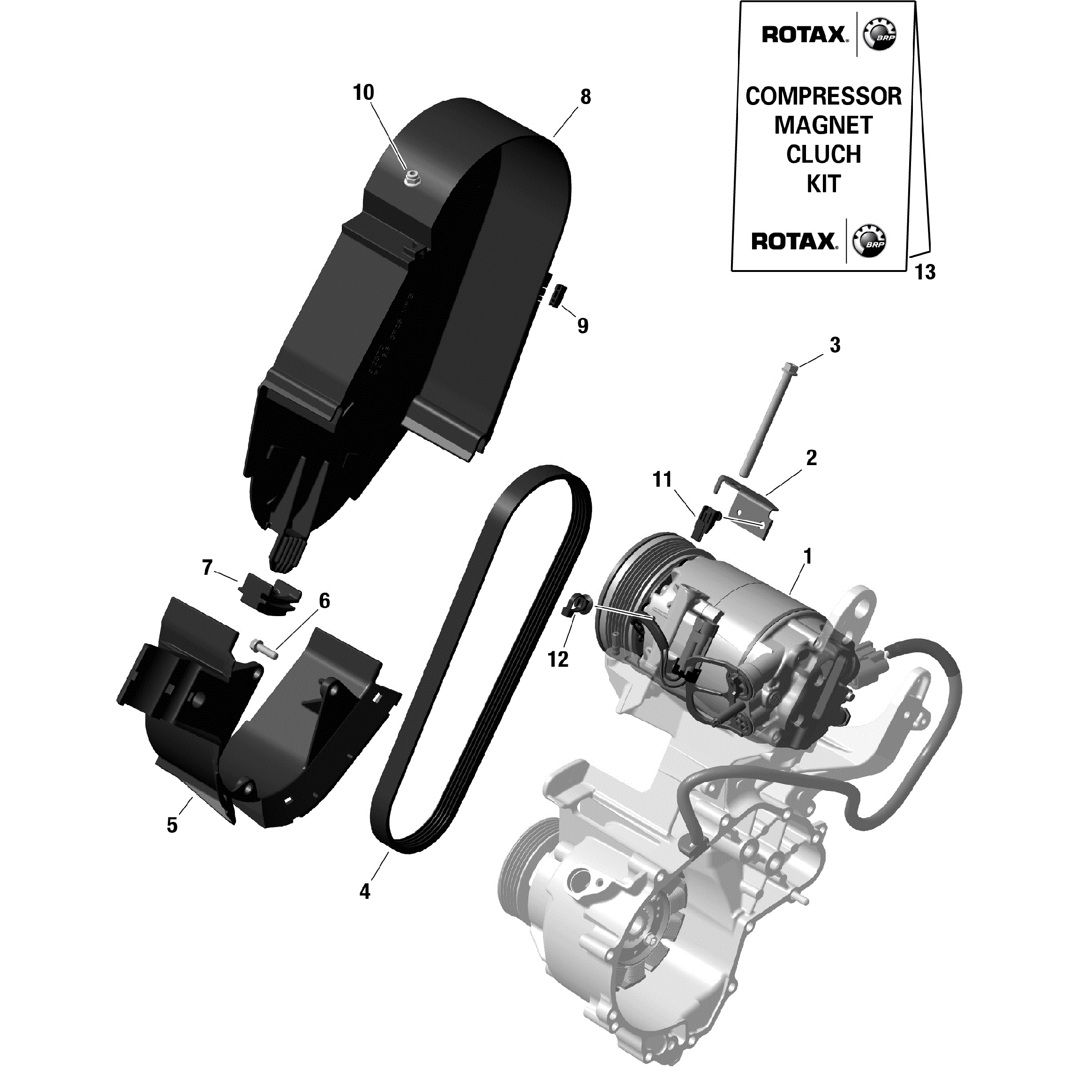 An Image of a Genuine Can-Am Parts Schematic Diagram showing the schematic - ROTAX - AIR CONDITIONNING