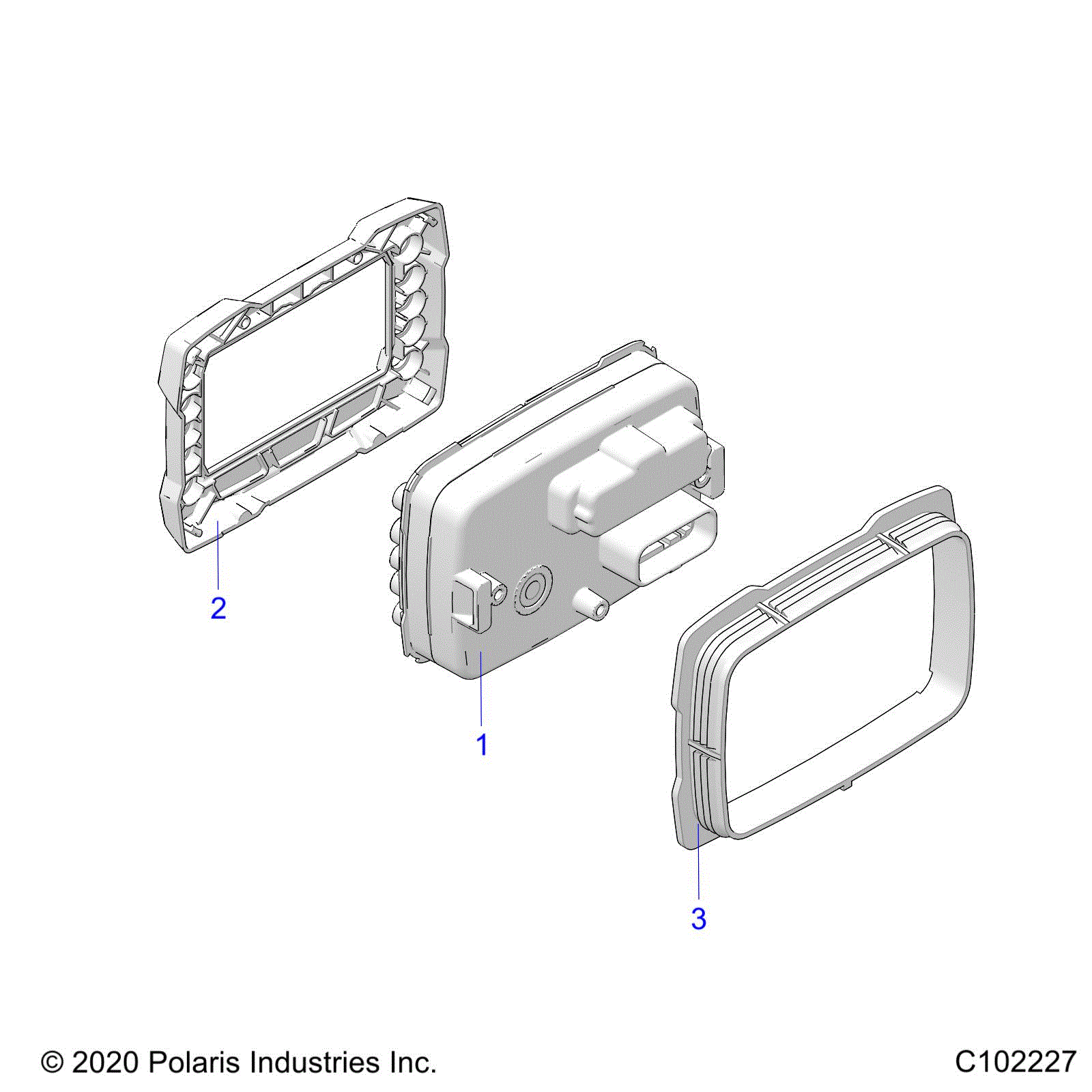 An Image of a Genuine Polaris Parts Schematic Diagram showing the schematic - ELECTRICAL: GAUGES and INDICATORS - 2024 POLARIS SPORTSMAN 570