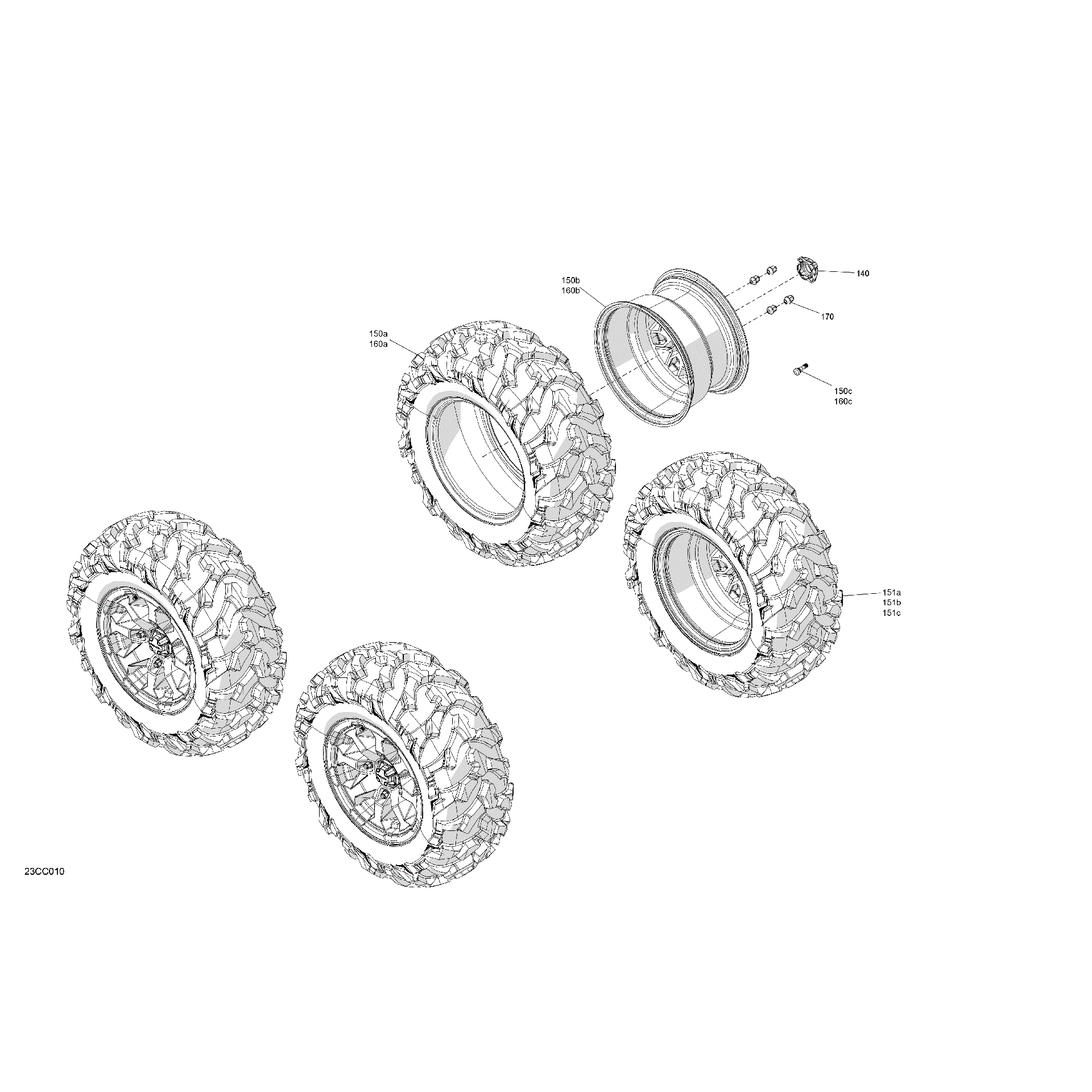 An Image of a Genuine Can-Am Parts Schematic Diagram showing the schematic - DRIVE - REAR WHEELS