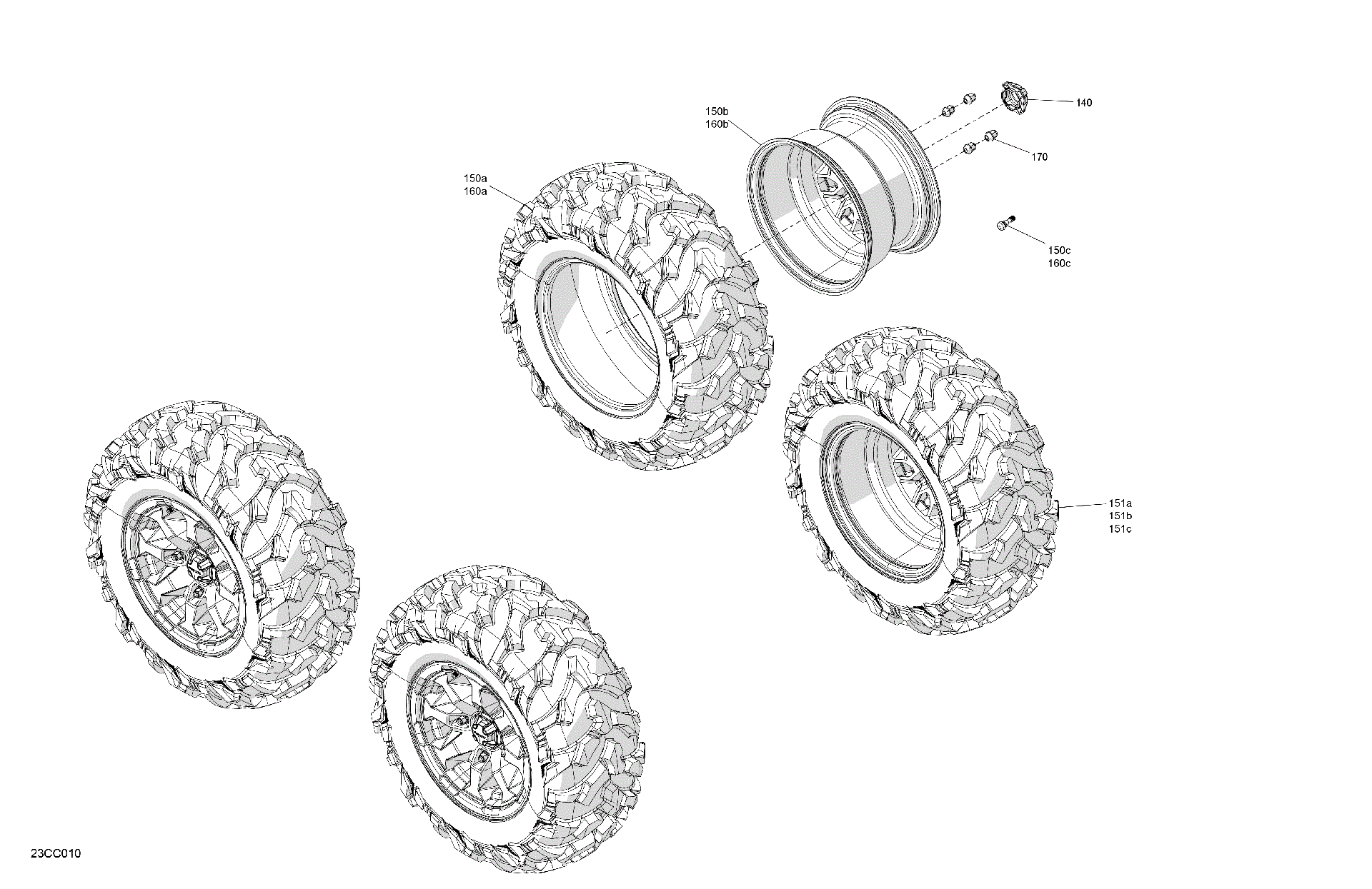 An Image of a Genuine Can-Am Parts Schematic Diagram showing the schematic - DRIVE - REAR WHEELS