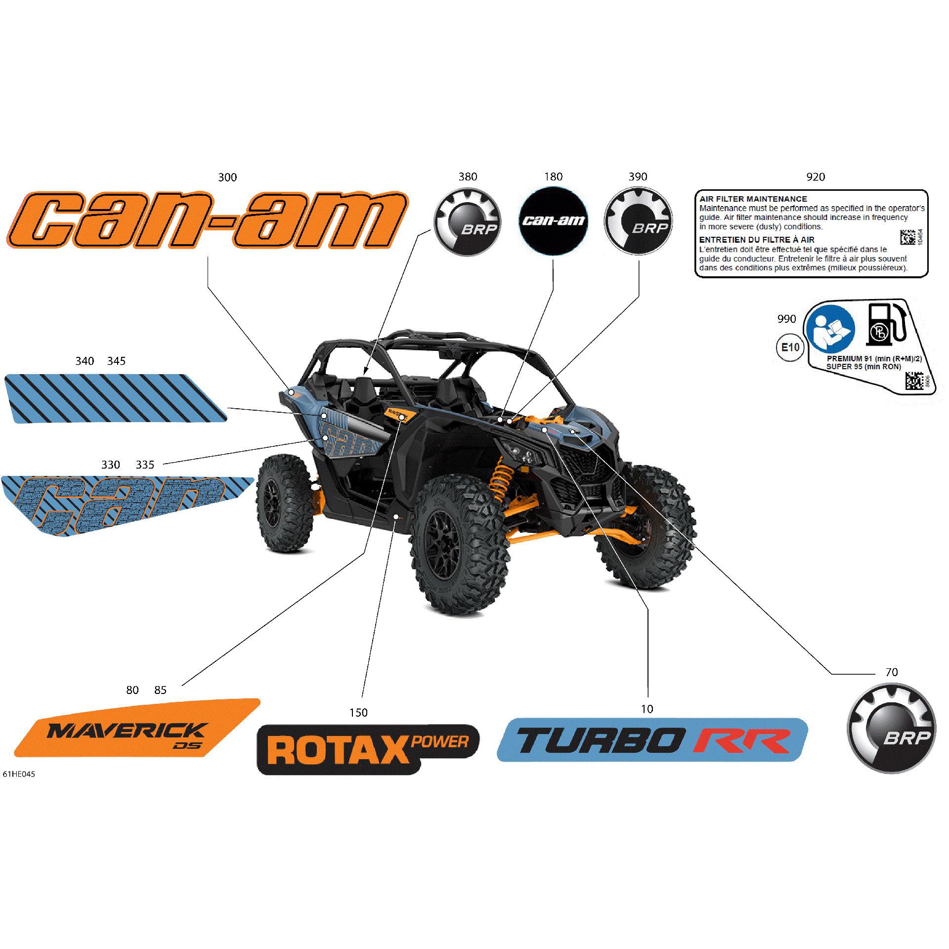 An Image of a Genuine Can-Am Parts Schematic Diagram showing the schematic - BODY - DECALS