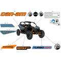 BODY - DECALS - 2025 CAN AM MAVERICK TURBO RR DS 64 INCH - SCANDI BLUE - 64" WIDTH CALI