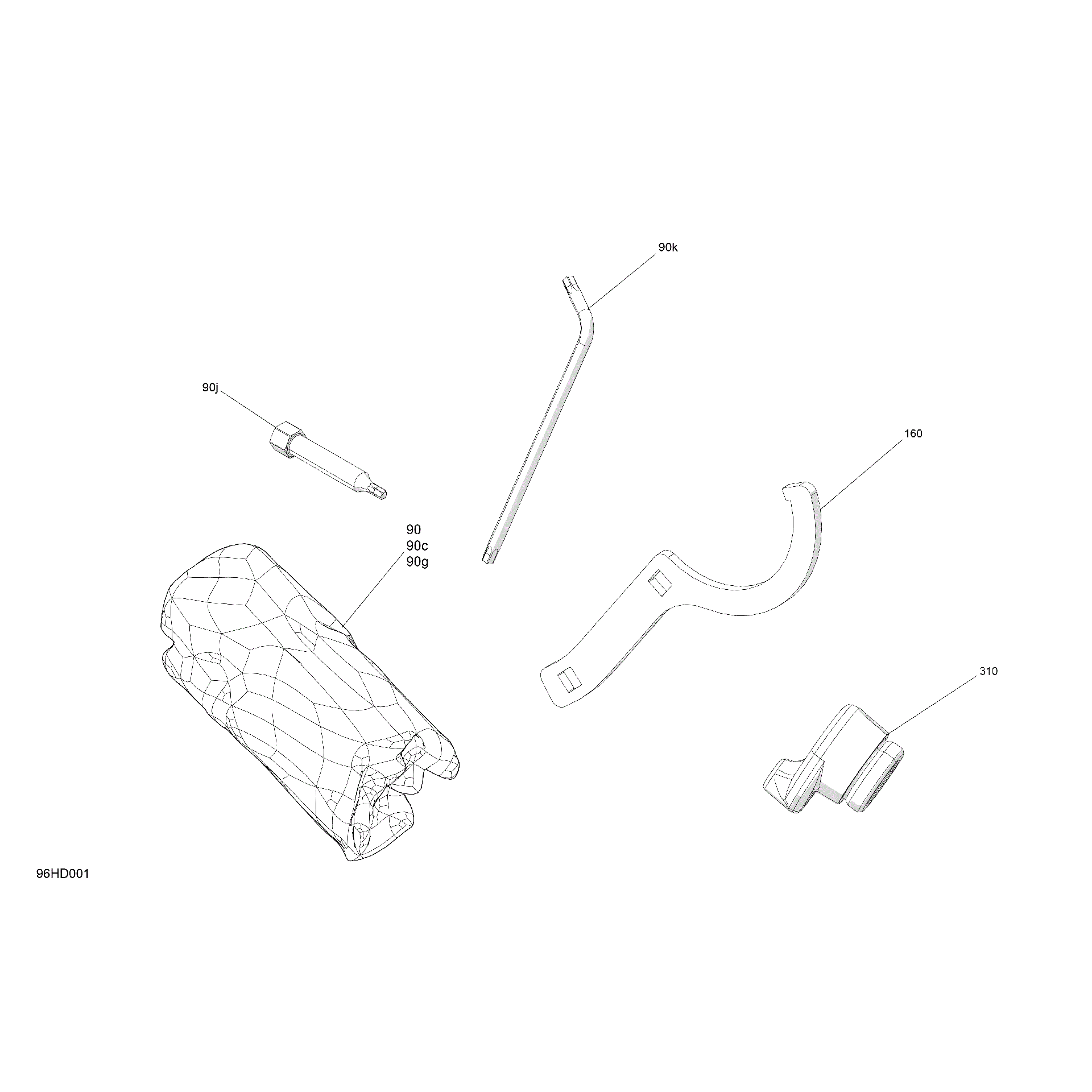 An Image of a Genuine Can-Am Parts Schematic Diagram showing the schematic - MISCELLANEOUS - TOOLS