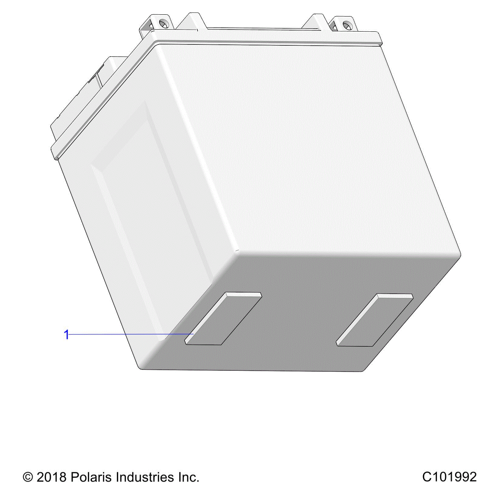 An Image of a Genuine Polaris Parts Schematic Diagram showing the schematic - ELECTRICAL: BATTERY PADS - 2020 POLARIS SPORTSMAN 850 48" TRAIL