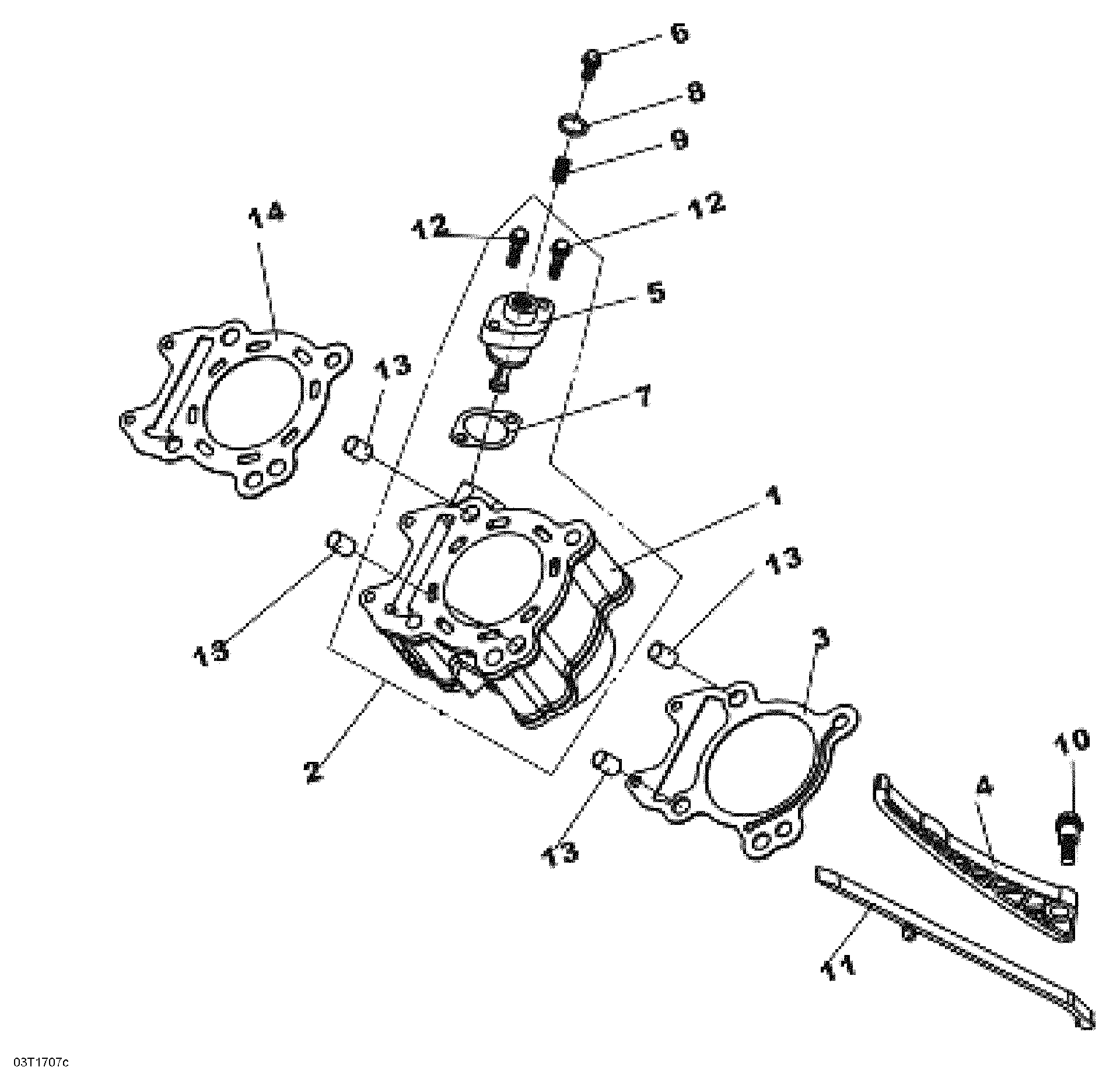 An Image of a Genuine Can-Am Parts Schematic Diagram showing the schematic - CYLINDER