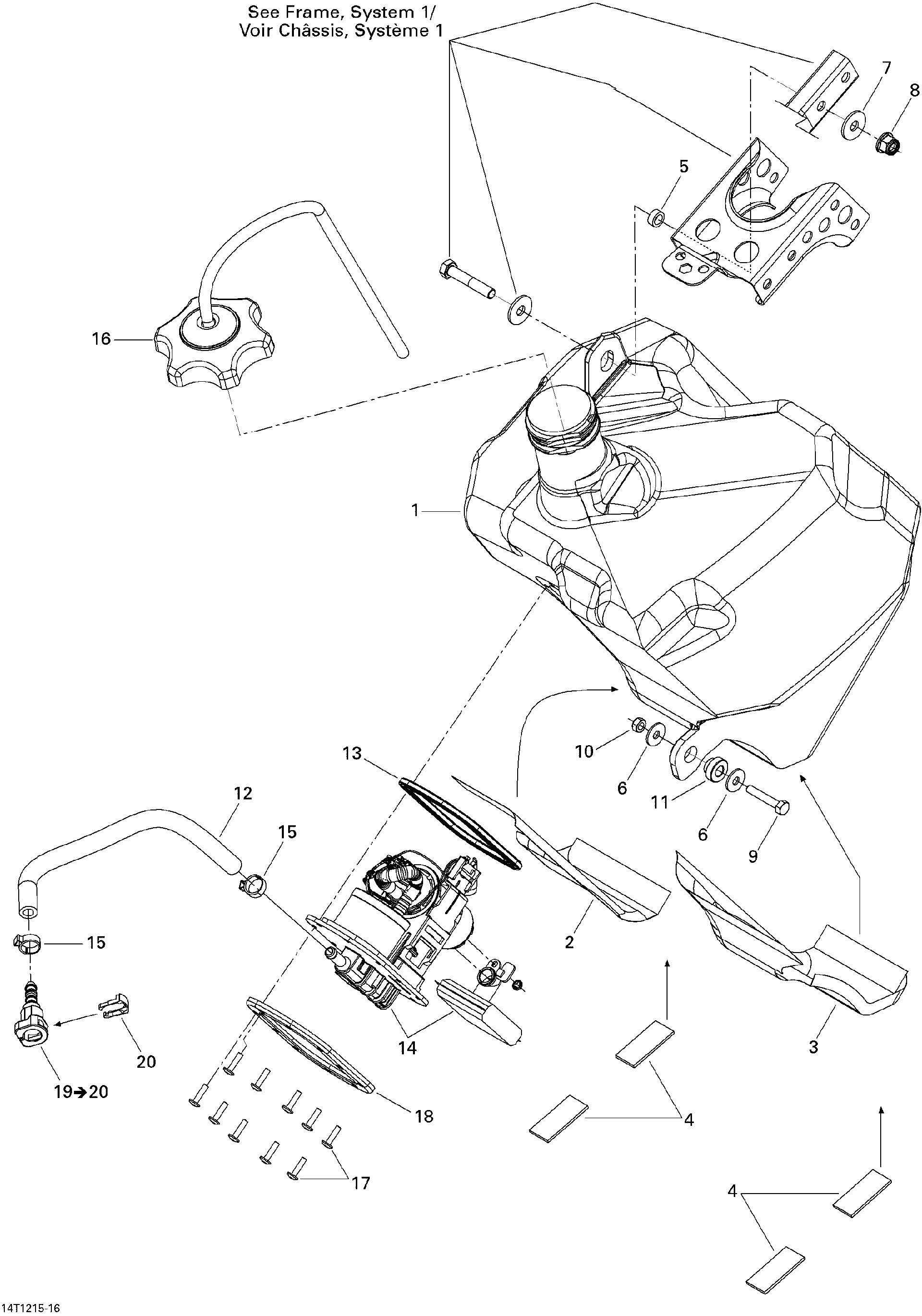 An Image of a Genuine Can-Am Parts Schematic Diagram showing the schematic - FUEL SYSTEM