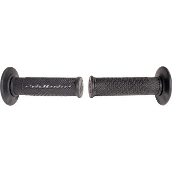 A pair of Pro Grip 792 No Waffle Grips in black, featuring textured surfaces and flared ends for comfort and reduced vibration, are shown side by side on a white background.