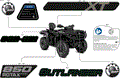 BODY - FEATURE DECALS - 2026 CAN AM OUTLANDER MAX 850 4X4 XT - CALI - PLATINUM SILVER SATIN