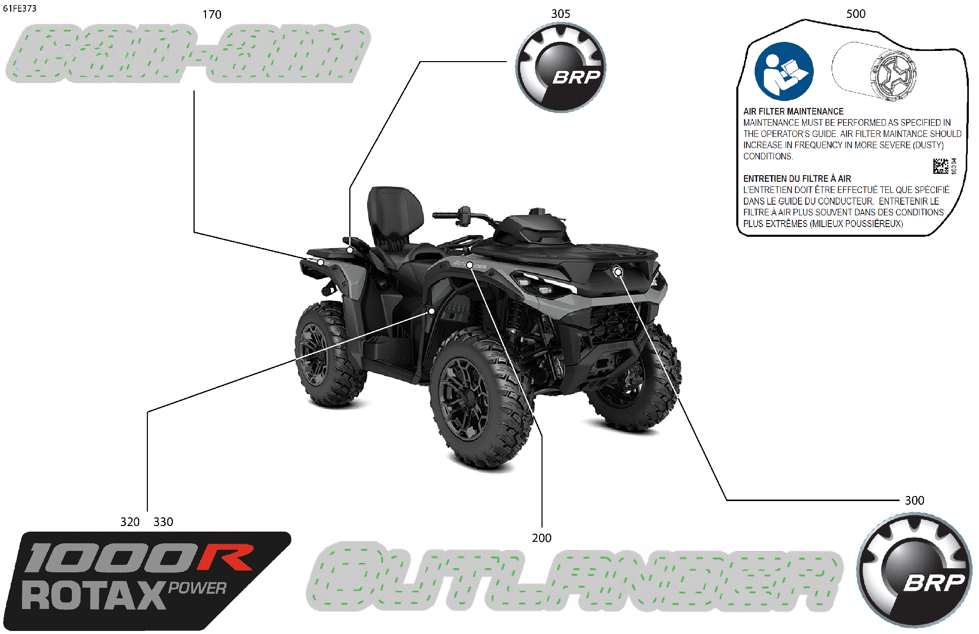 An Image of a Genuine Can-Am Parts Schematic Diagram showing the schematic - BODY - FEATURE DECALS