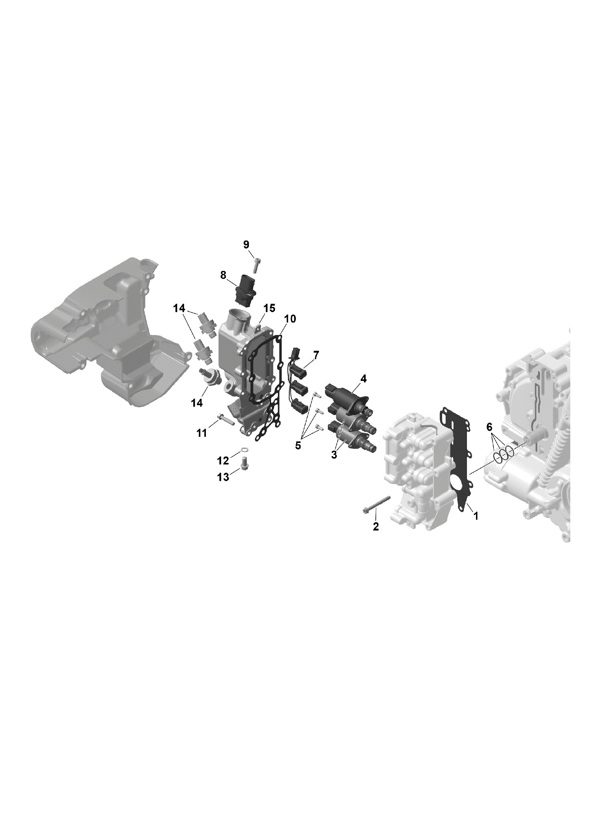 An Image of a Genuine Can-Am Parts Schematic Diagram showing the schematic - ROTAX - GEARBOX HYDRAULIC HOUSING