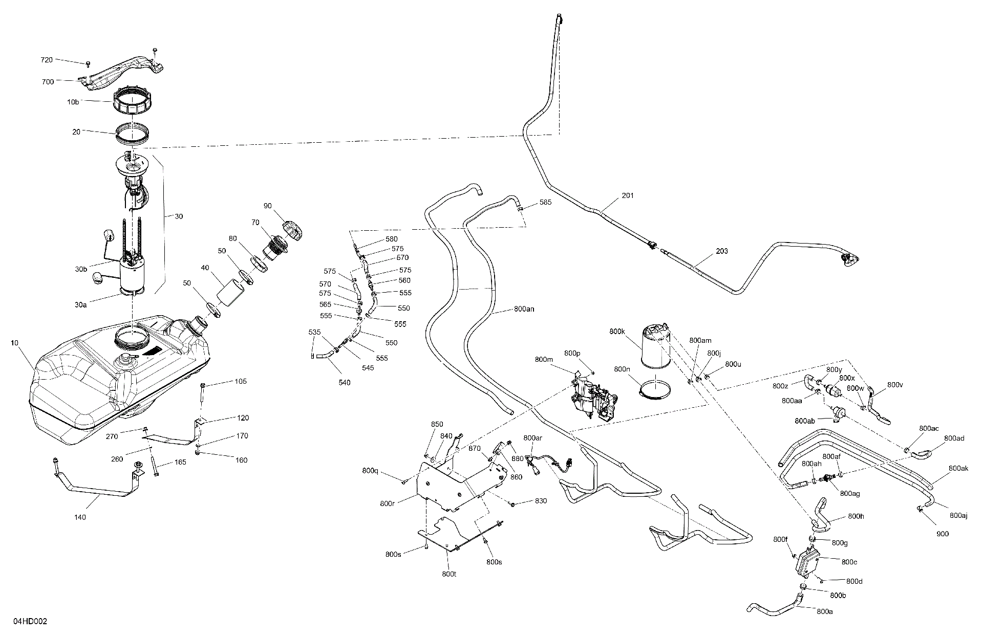 An Image of a Genuine Can-Am Parts Schematic Diagram showing the schematic - ENGINE - FUEL
