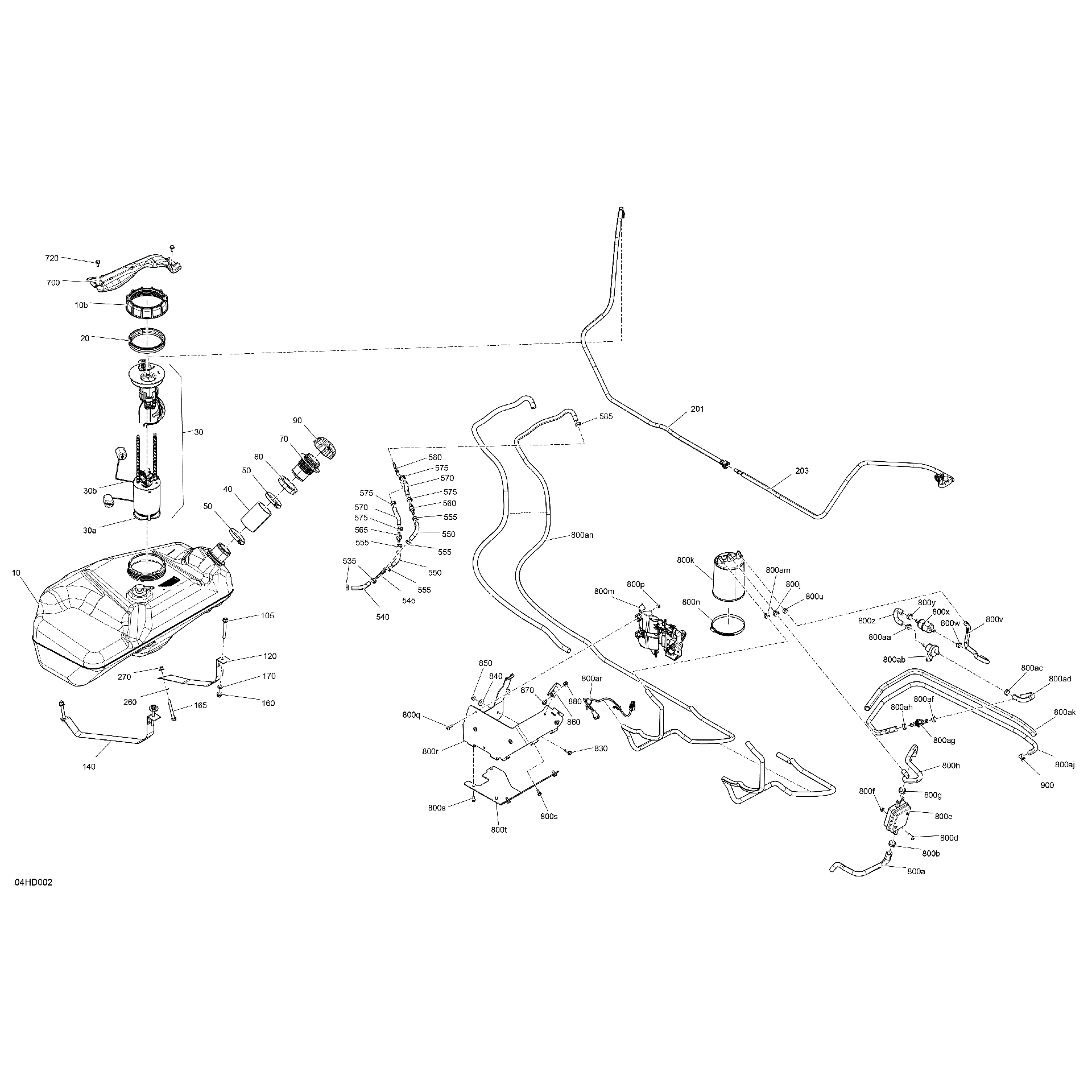 An Image of a Genuine Can-Am Parts Schematic Diagram showing the schematic - ENGINE - FUEL