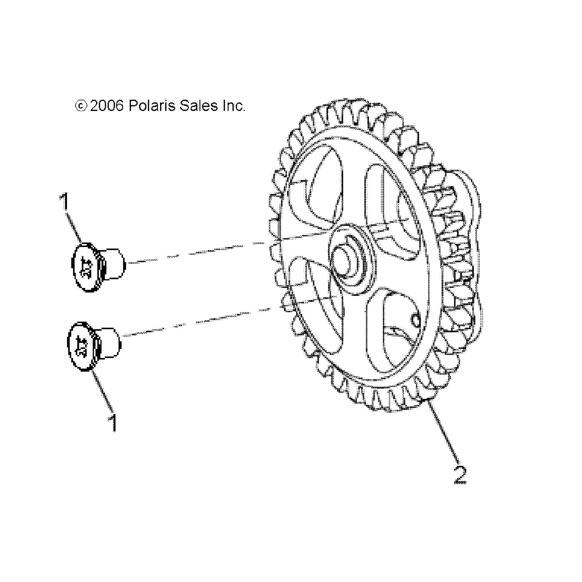 An Image of a Genuine Polaris Parts Schematic Diagram showing the schematic - ENGINE: OIL PUMP - 2018 POLARIS OUTLAW 110